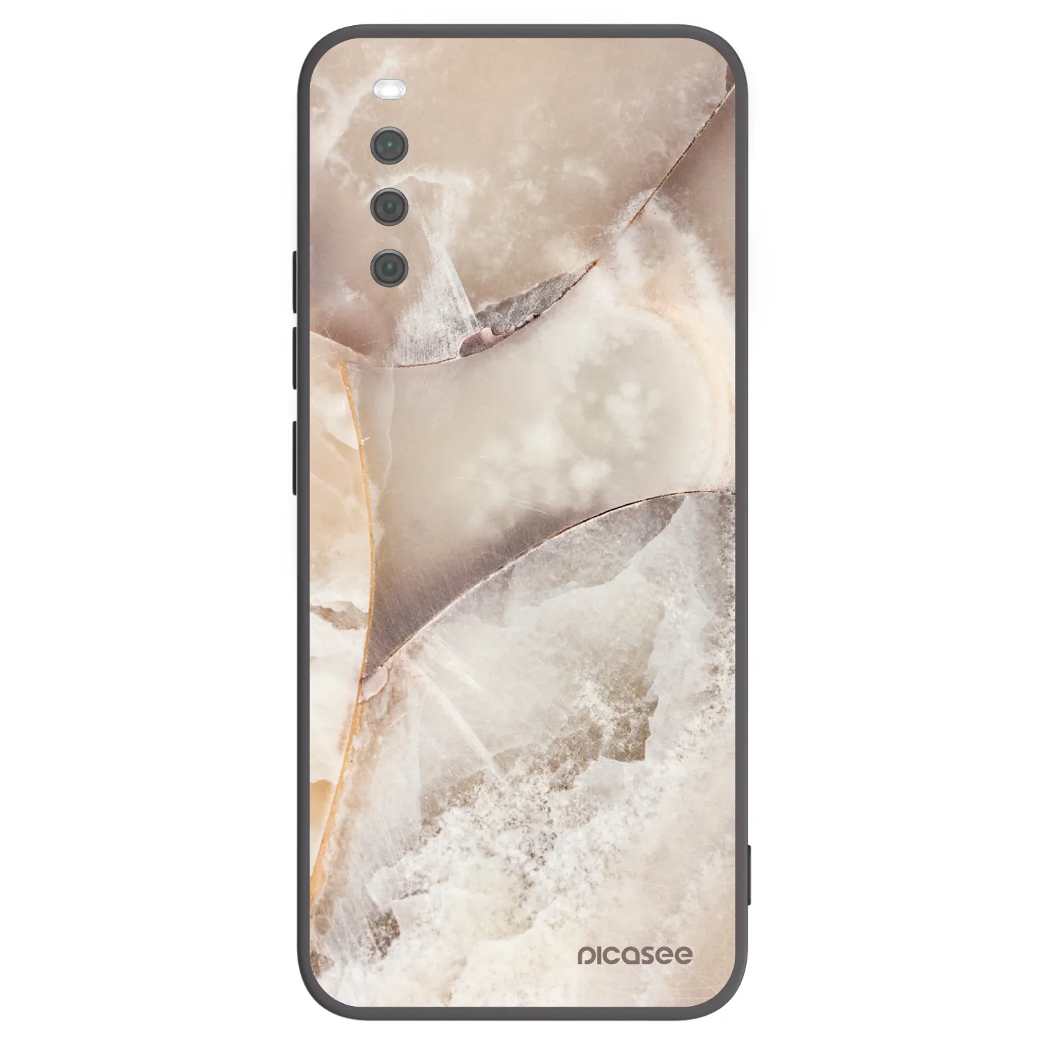 Picasee silikónový čierny obal pre Sony Xperia 10 III - Cream marble
