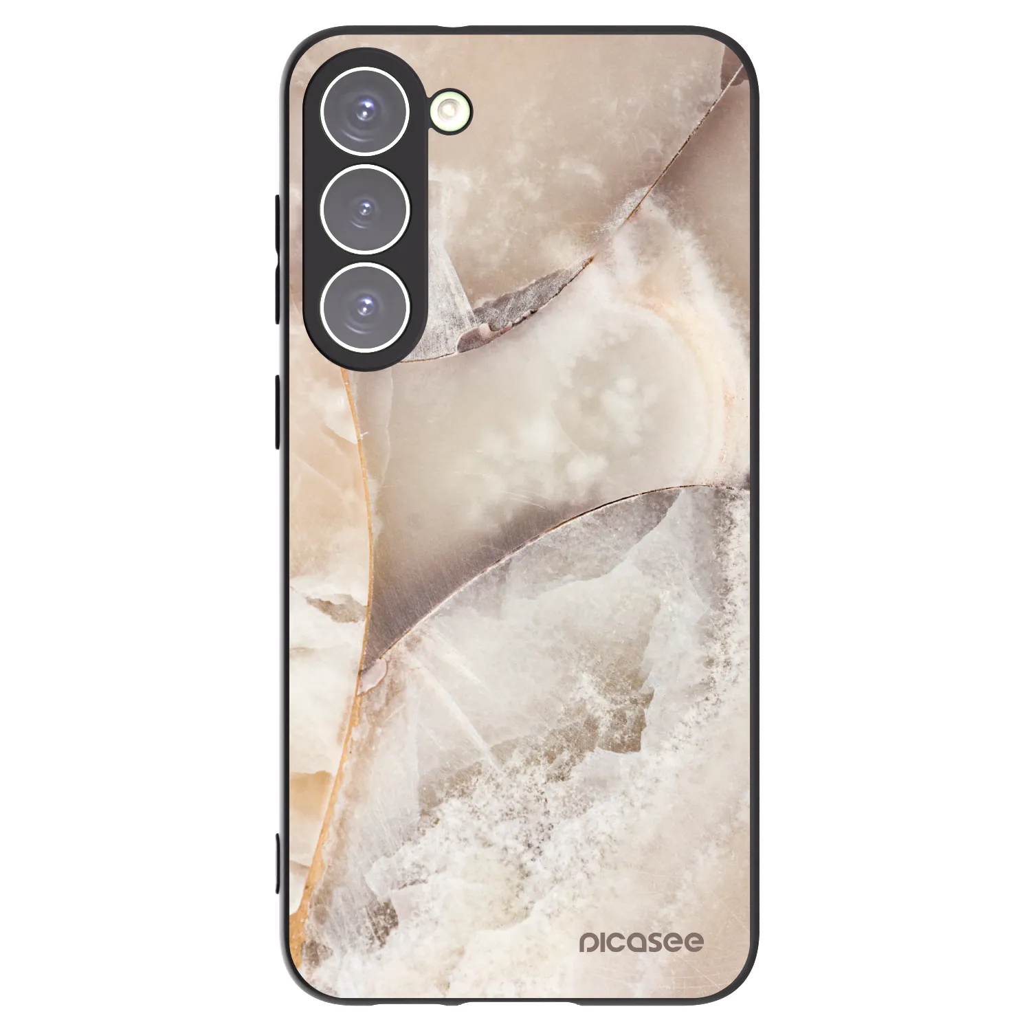 Picasee silikónový čierny obal pre Samsung Galaxy S23+ 5G - Cream marble