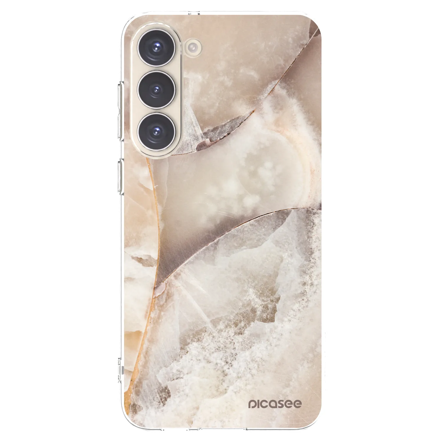 Picasee silikónový prehľadný obal pre Samsung Galaxy S23+ 5G - Cream marble