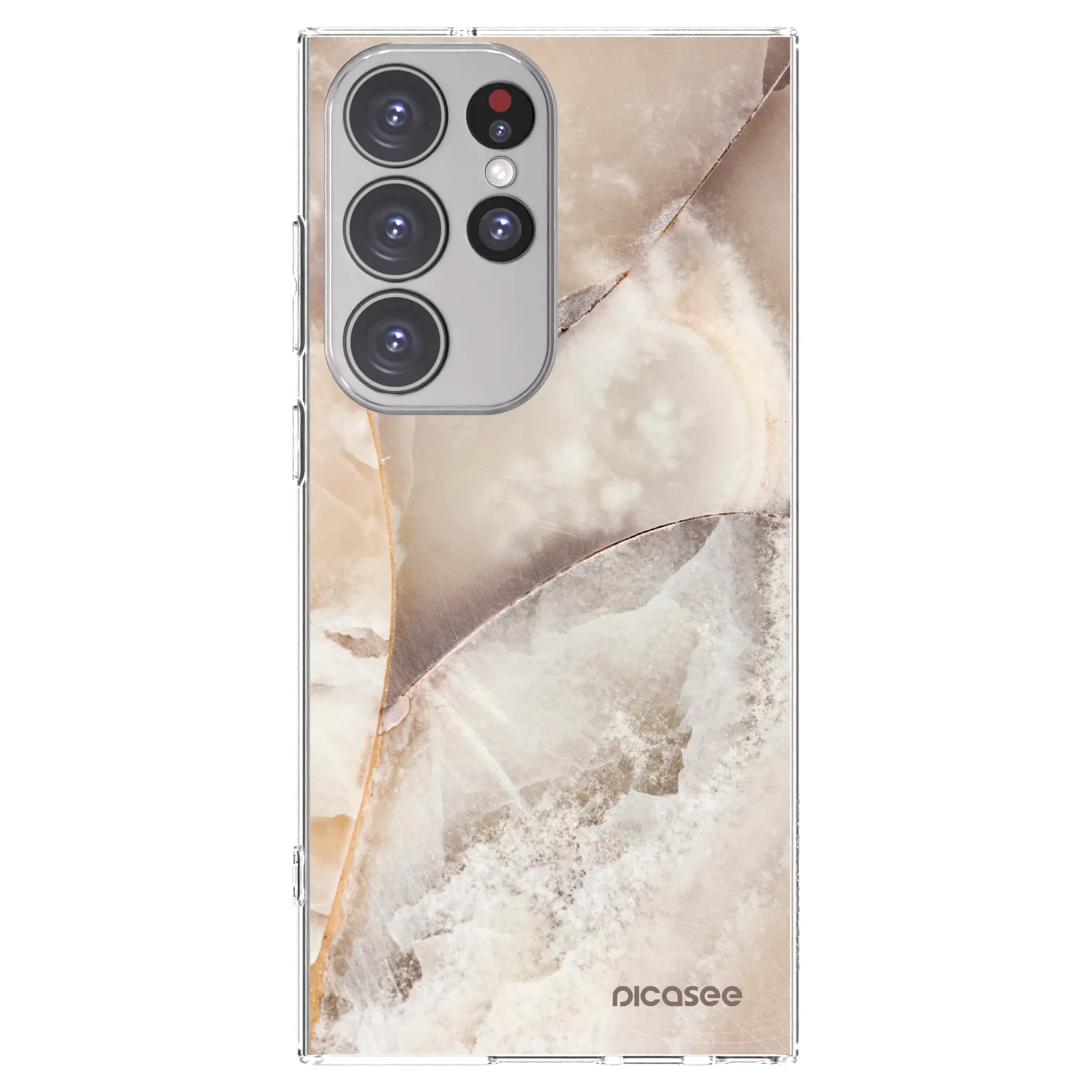 Picasee silikónový prehľadný obal pre Samsung Galaxy S23 Ultra 5G - Cream marble