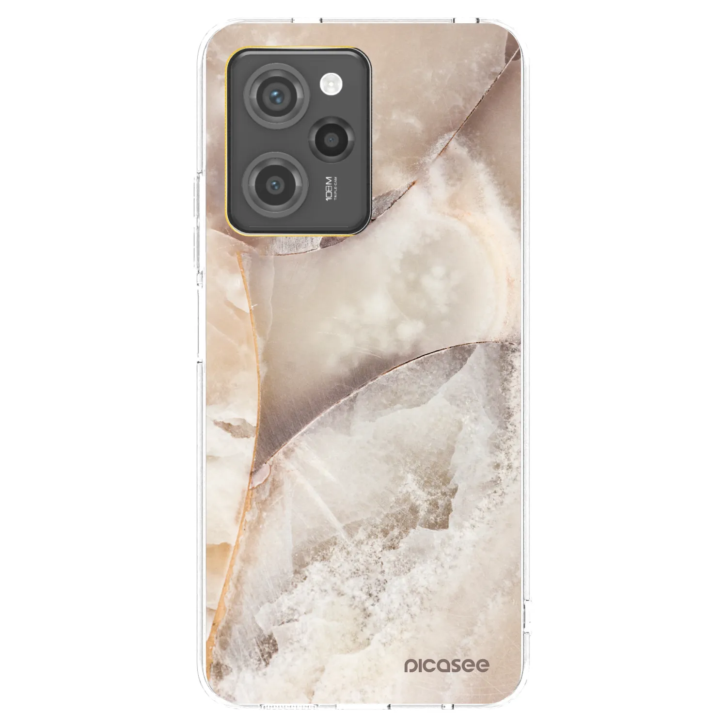 Picasee silikónový čierny obal pre Xiaomi Poco X5 Pro - Cream marble