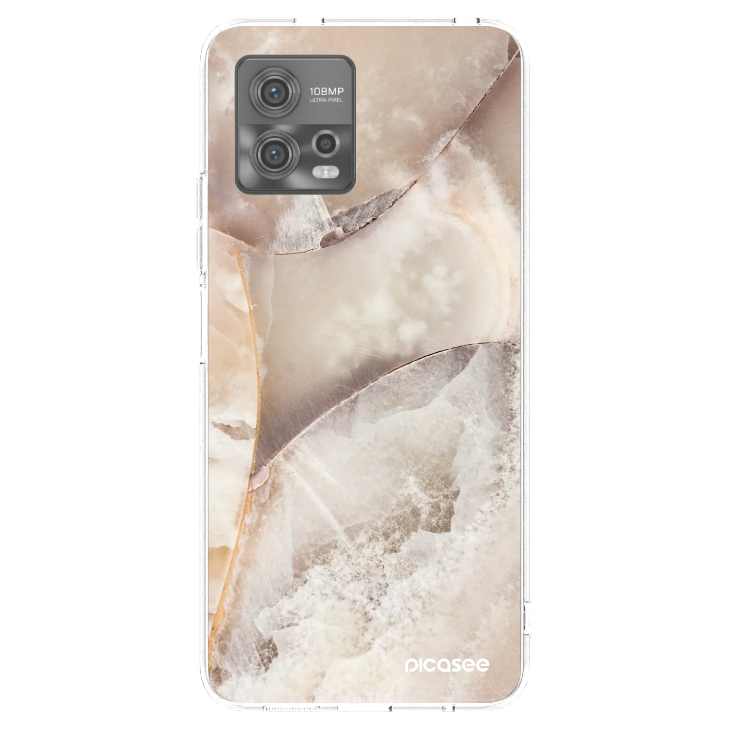 Picasee silikónový prehľadný obal pre Motorola Moto G72 - Cream marble