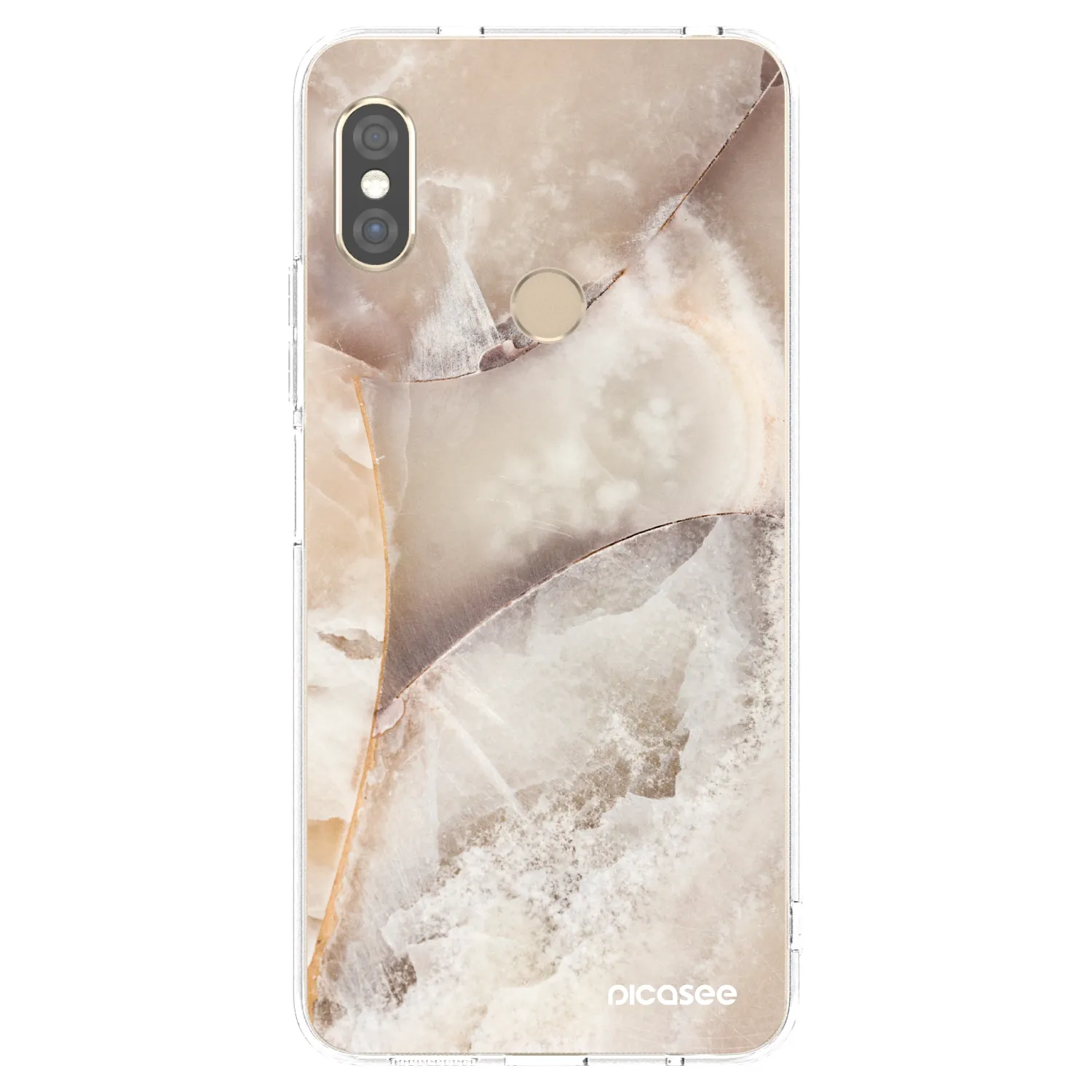 Picasee silikónový prehľadný obal pre Xiaomi Redmi Note 5 Global - Cream marble