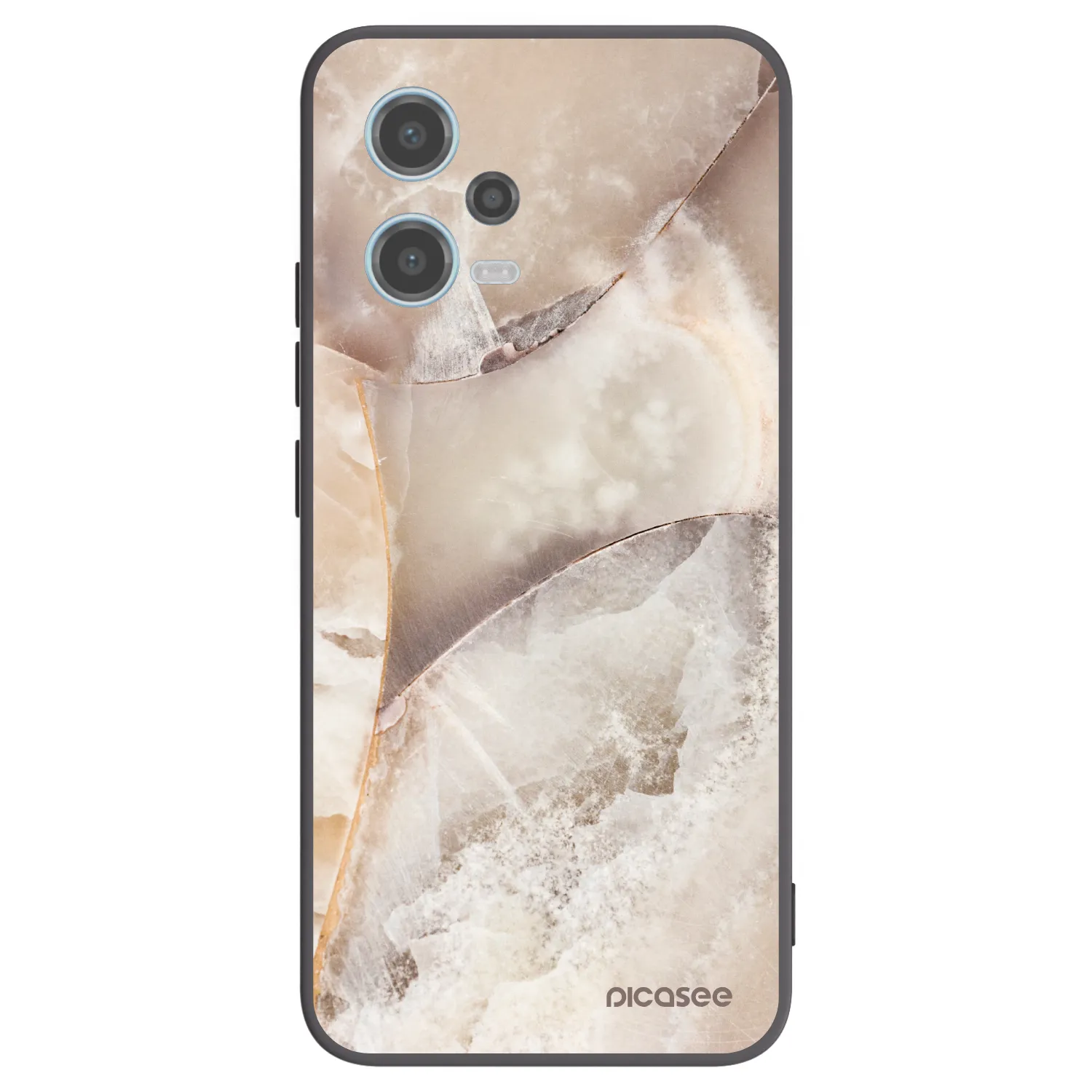 Picasee silikónový čierny obal pre Xiaomi Redmi Note 12 5G - Cream marble