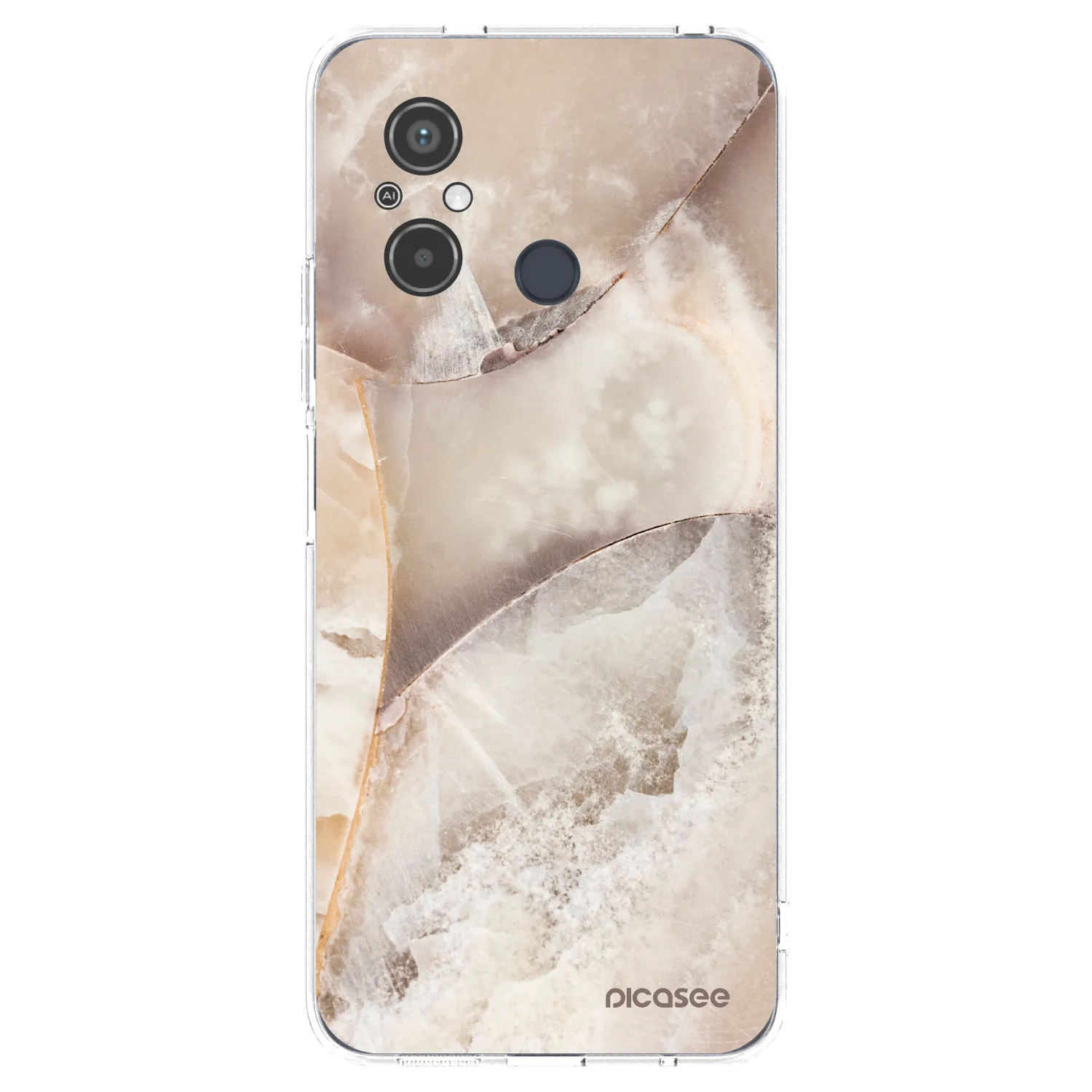 Silikónový prehľadný obal pre Xiaomi Redmi 12C - Cream marble