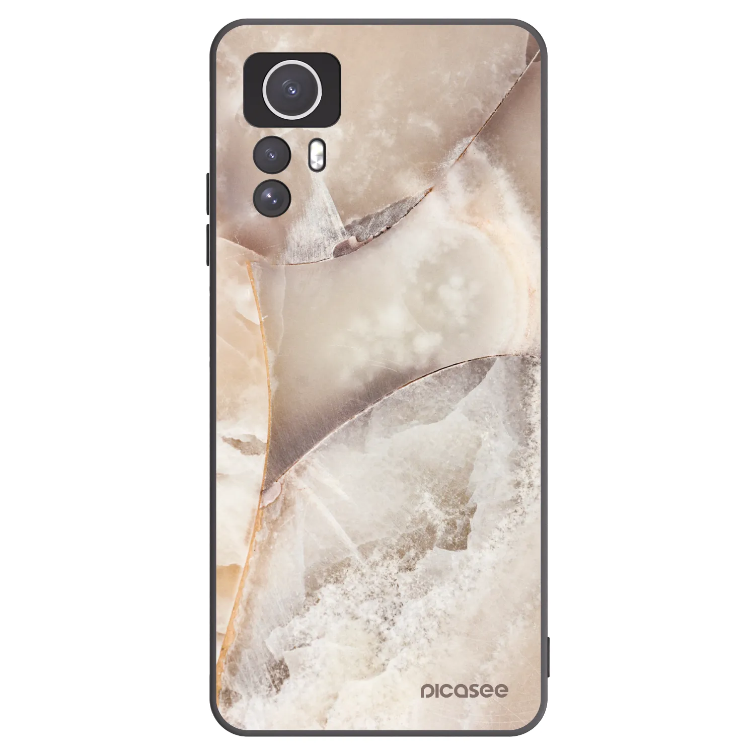Picasee silikónový čierny obal pre Xiaomi Redmi Note 12S - Cream marble