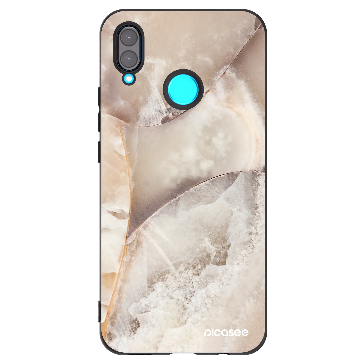 Picasee silikónový čierny obal pre Huawei Nova 3 - Cream marble