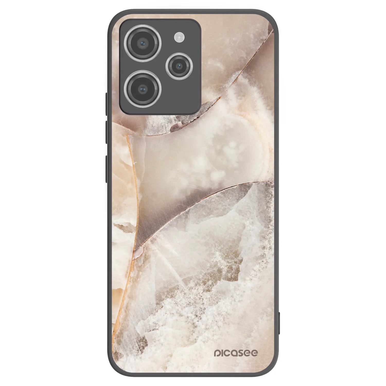Picasee silikónový čierny obal pre Xiaomi Redmi 12 4G - Cream marble