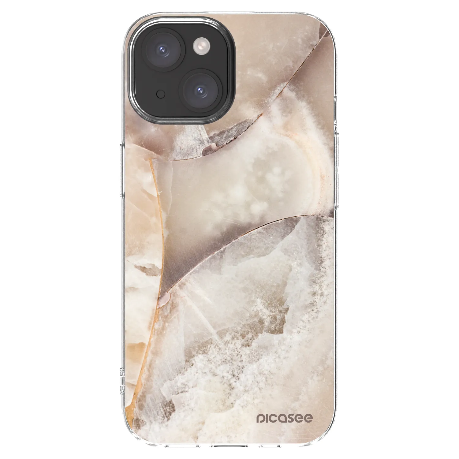 Picasee silikónový prehľadný obal pre Apple iPhone 15 - Cream marble