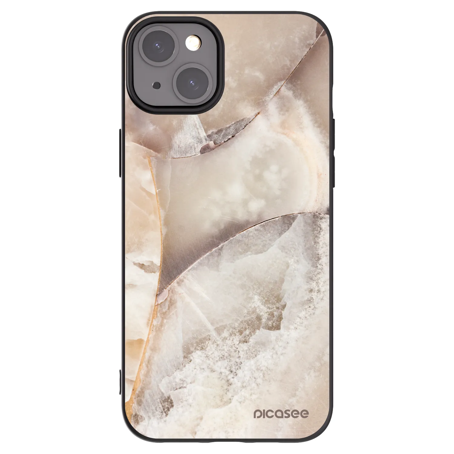 Picasee silikónový čierny obal pre Apple iPhone 15 Plus - Cream marble