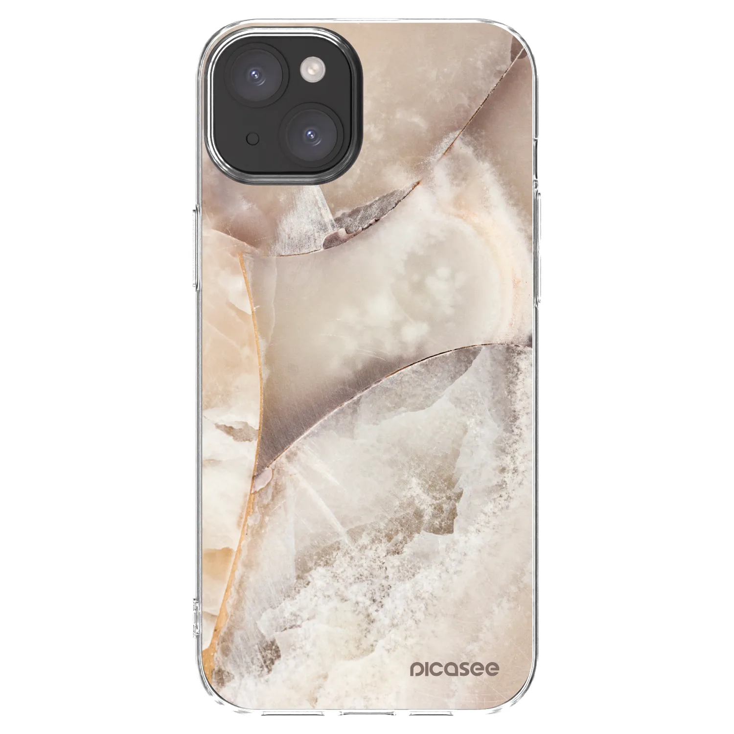 Picasee silikónový prehľadný obal pre Apple iPhone 15 Plus - Cream marble