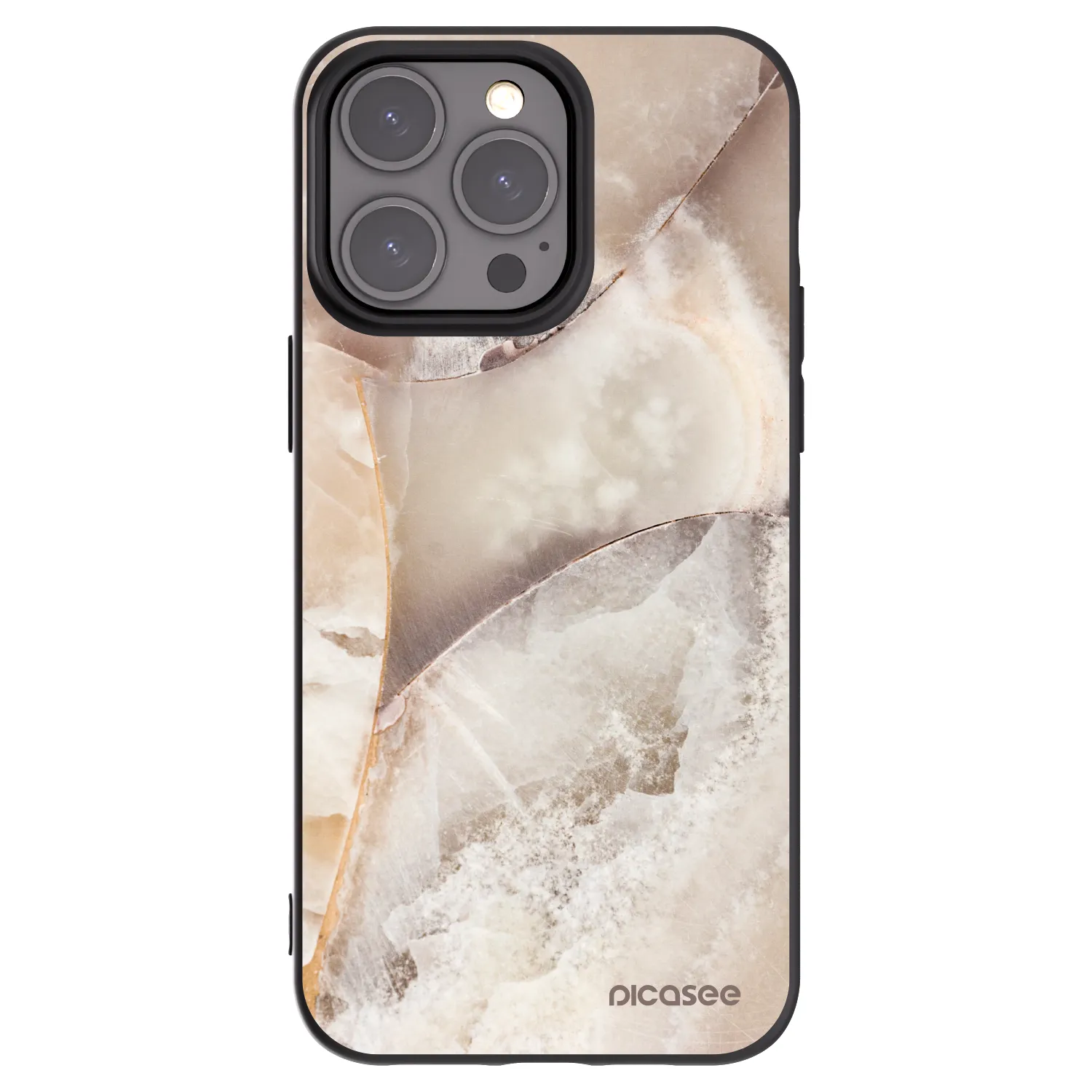 Silikónový čierny obal pre Apple iPhone 15 Pro Max - Cream marble