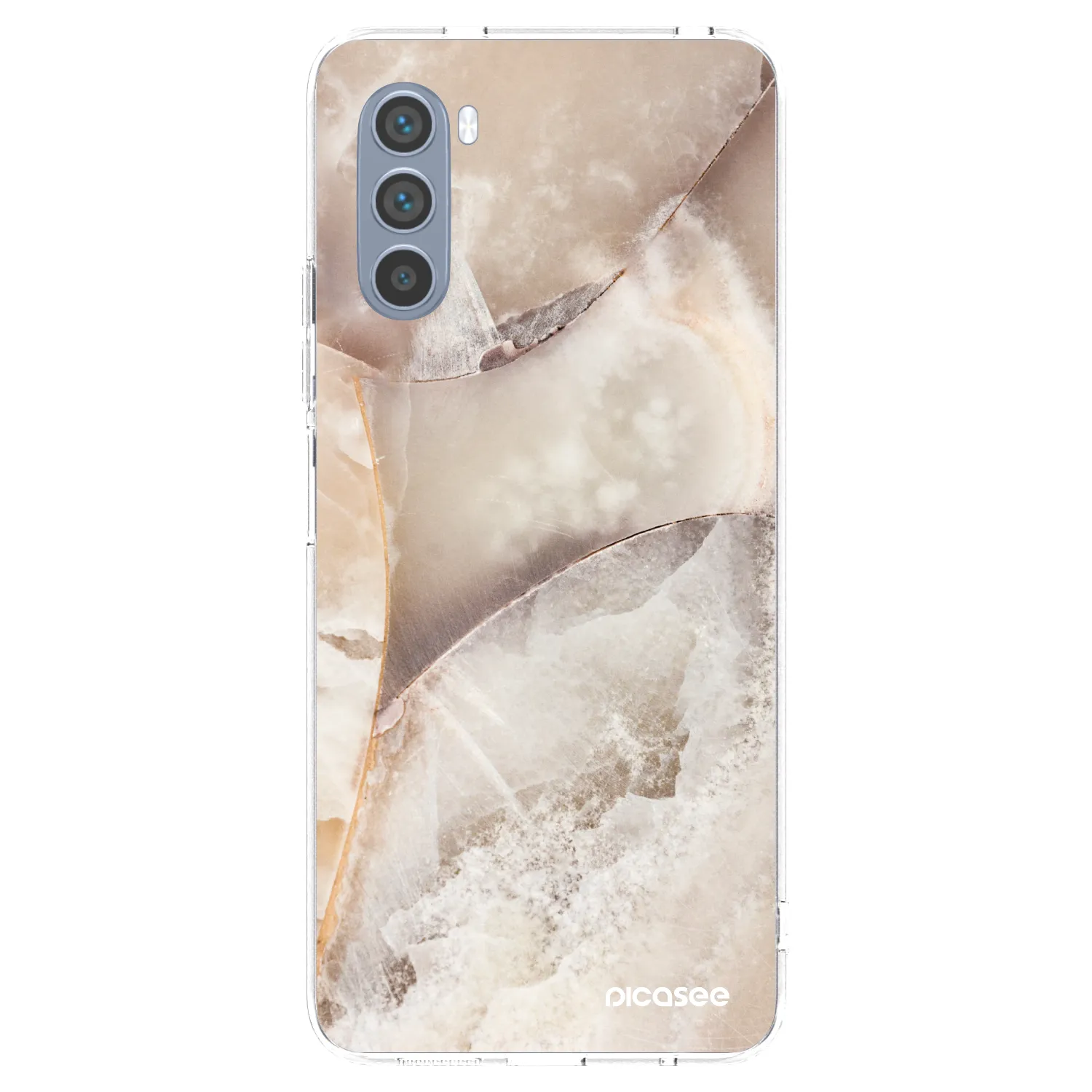 Silikónový prehľadný obal pre Motorola Moto G62 - Cream marble
