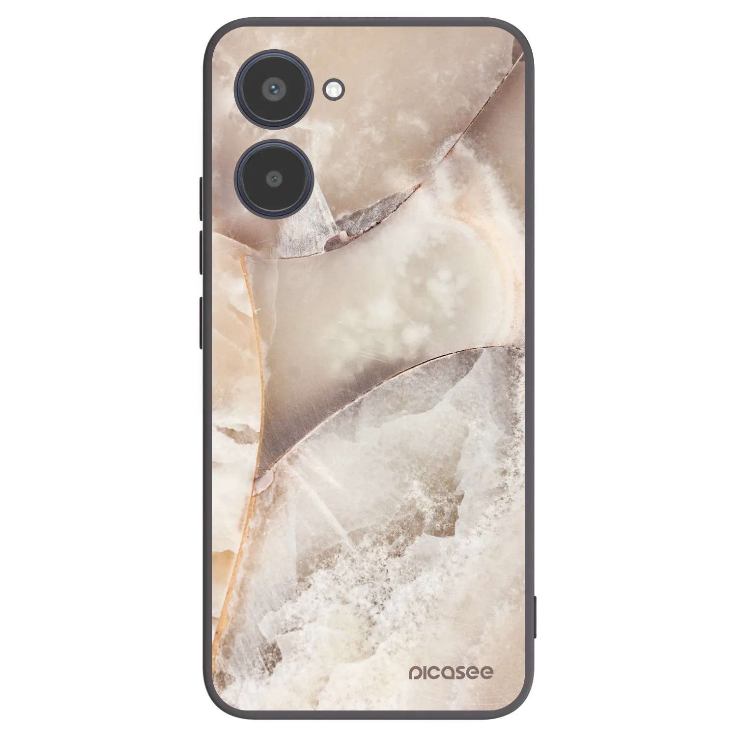 Picasee silikónový čierny obal pre Realme 10 4G - Cream marble