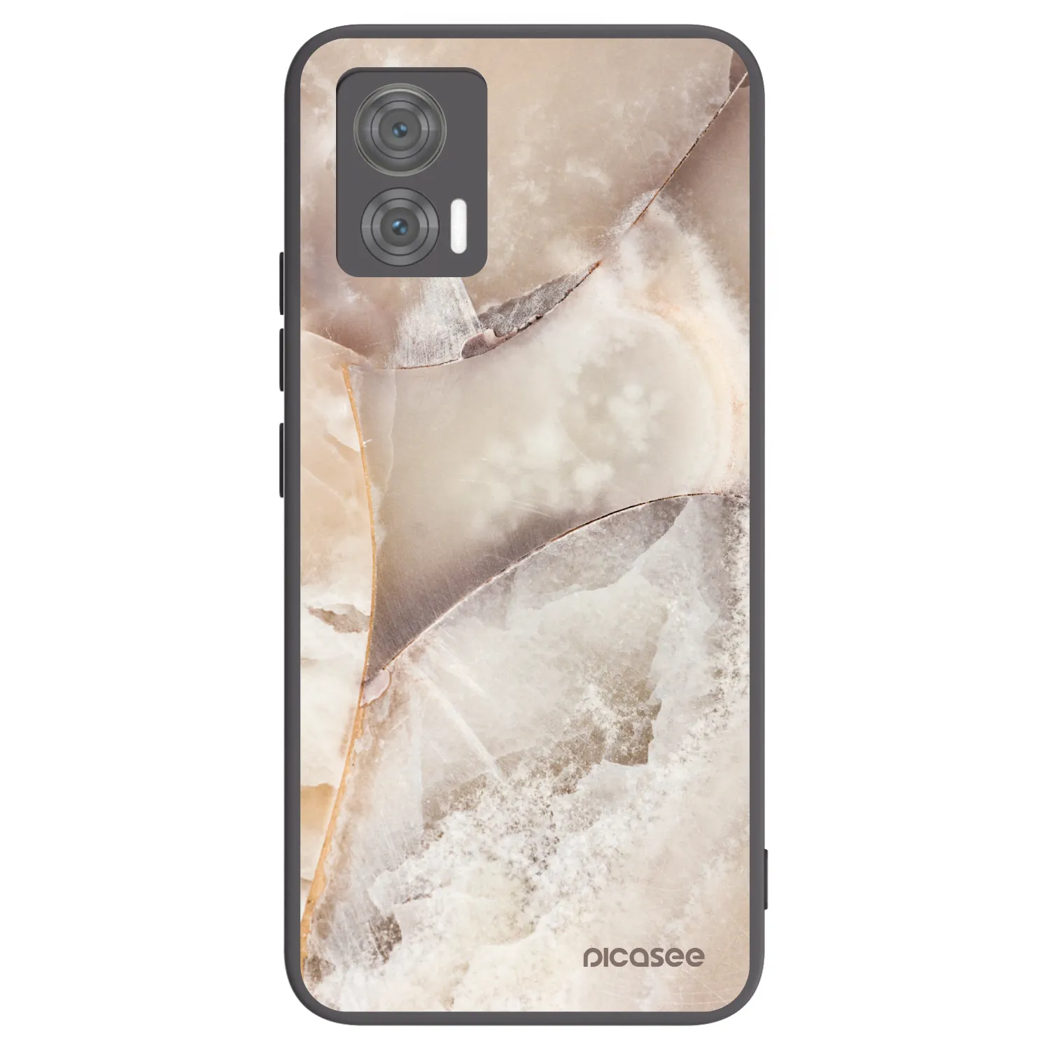 Picasee silikónový čierny obal pre Motorola Edge 30 Neo - Cream marble