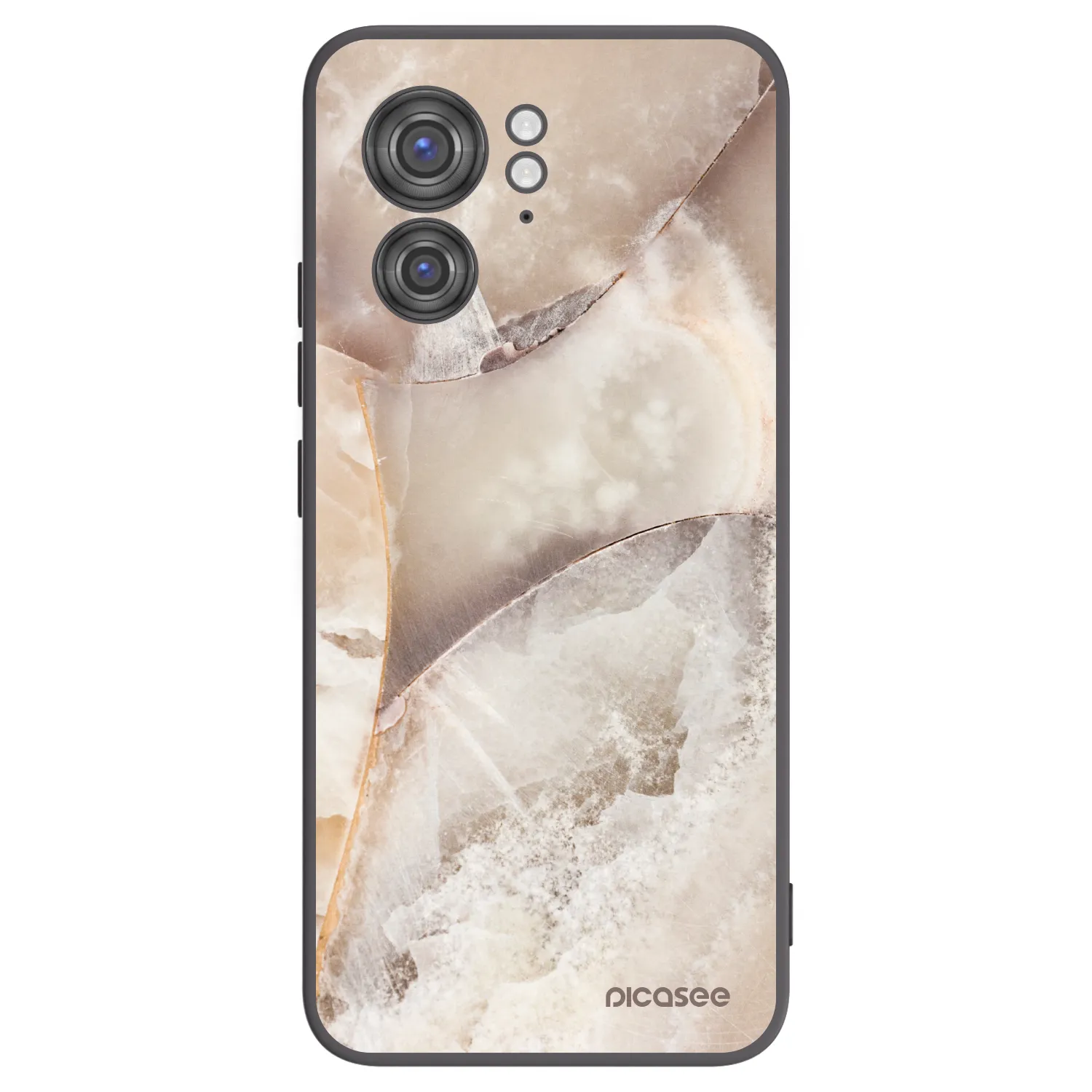 Picasee silikónový čierny obal pre Motorola Edge 40 - Cream marble