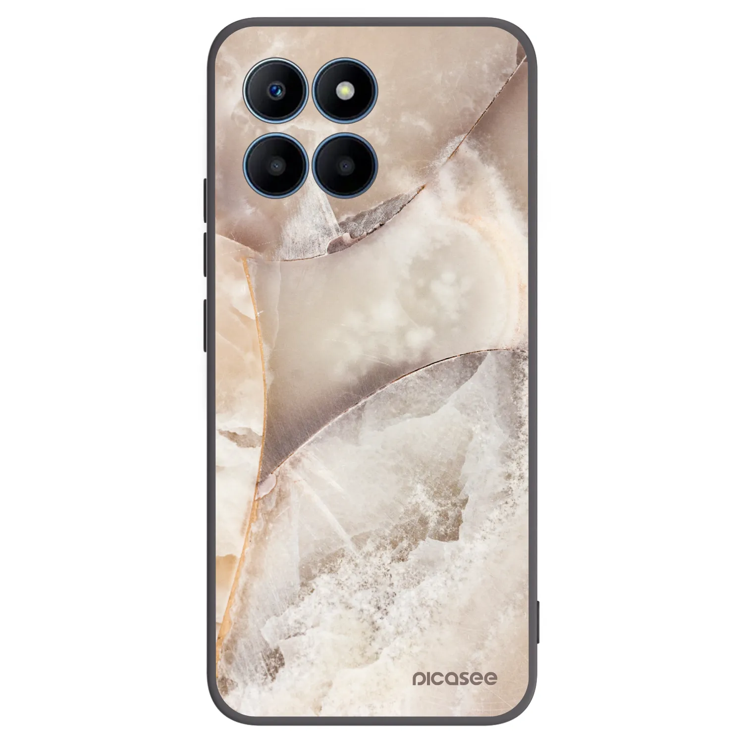 Picasee silikónový čierny obal pre Honor 70 Lite - Cream marble