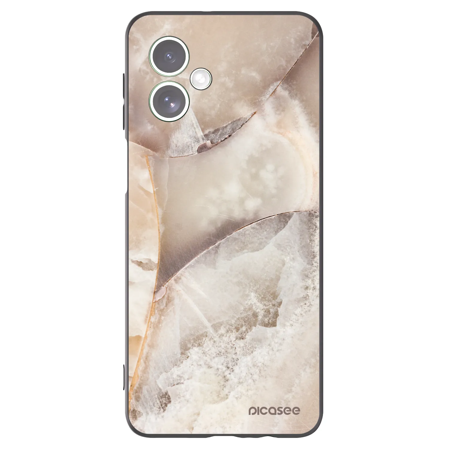 Silikónový čierny obal pre Motorola Moto G54 5G - Cream marble