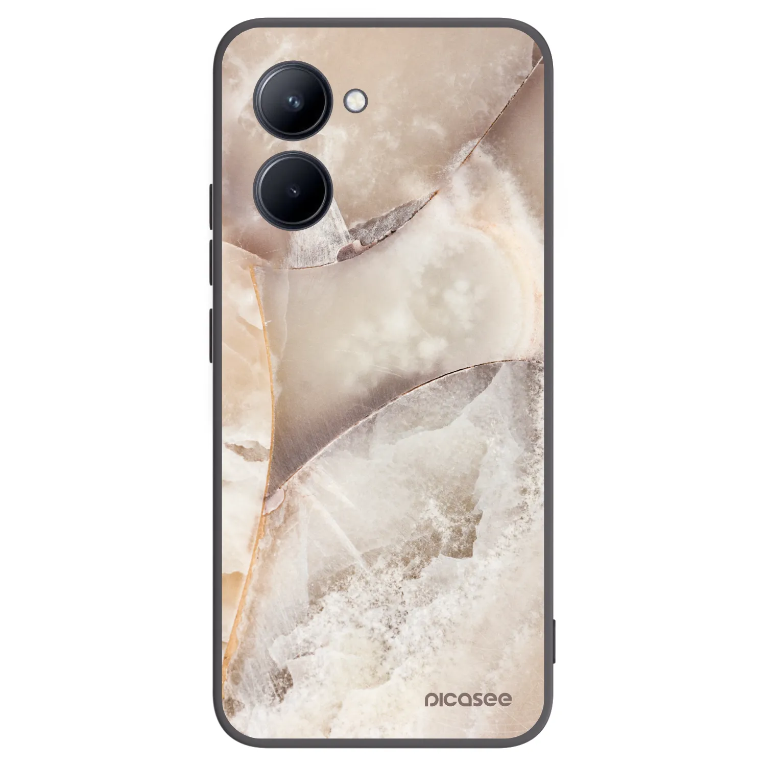 Picasee silikónový čierny obal pre Realme C33 (2023) - Cream marble