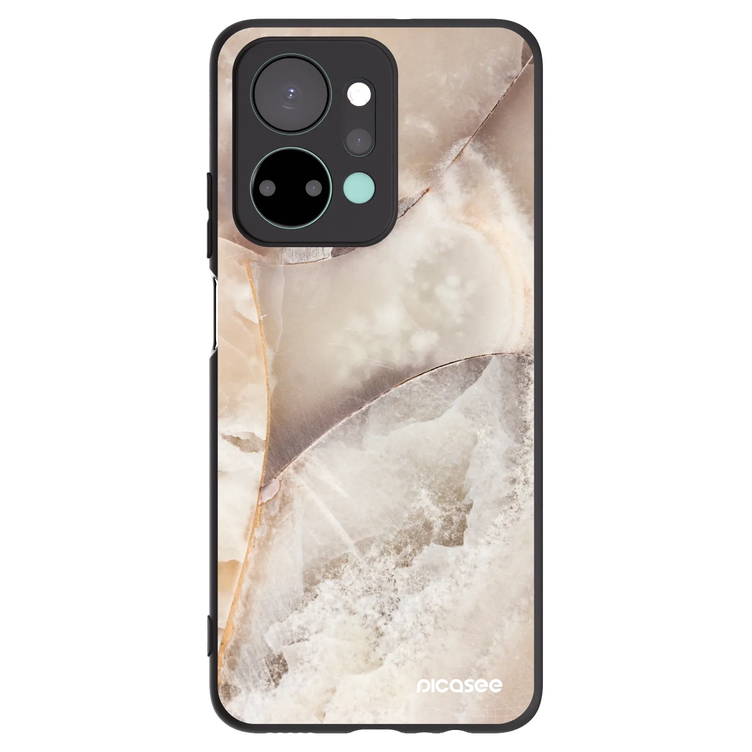 Picasee silikónový čierny obal pre Honor X7a - Cream marble