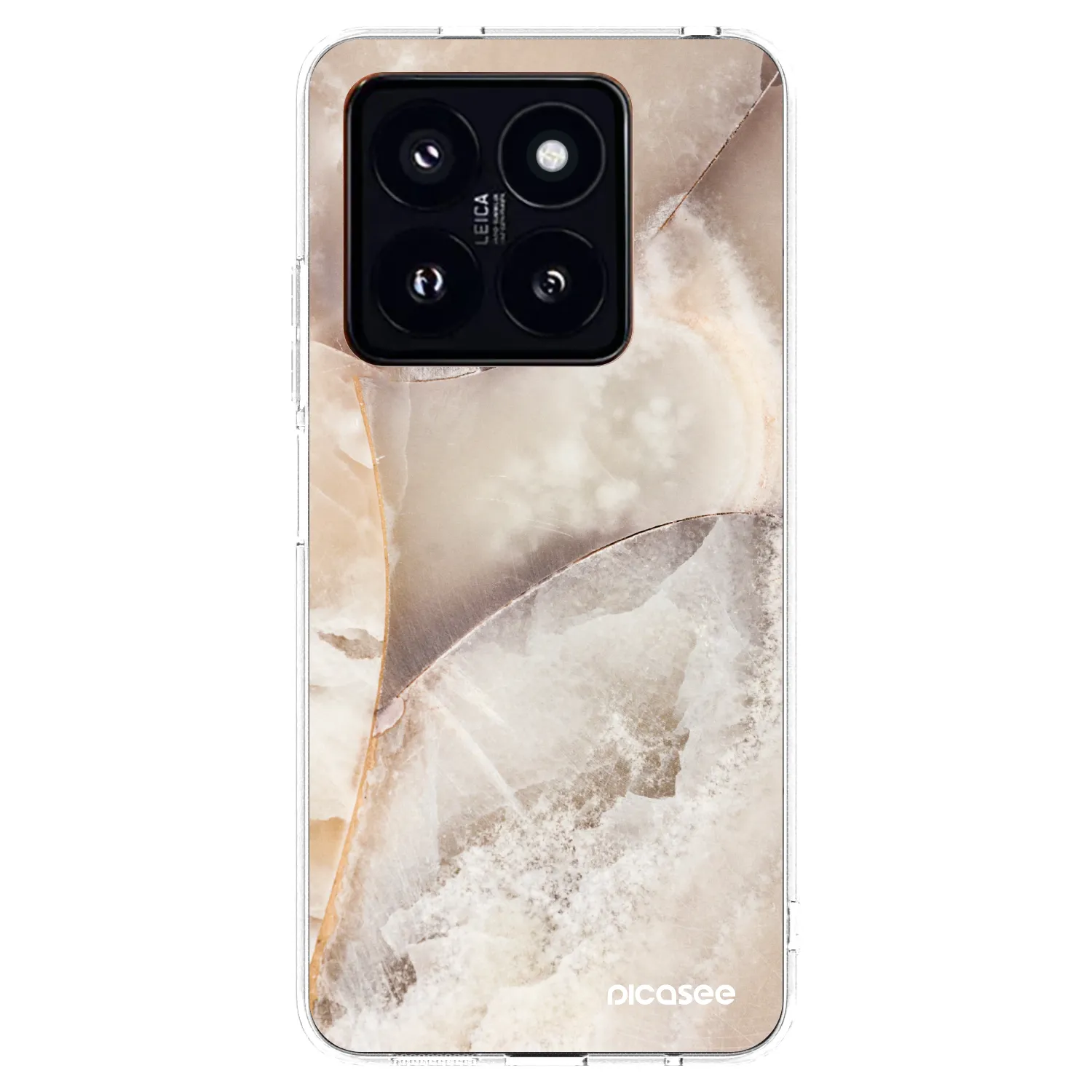 Silikónový prehľadný obal pre Xiaomi 14 Pro - Cream marble