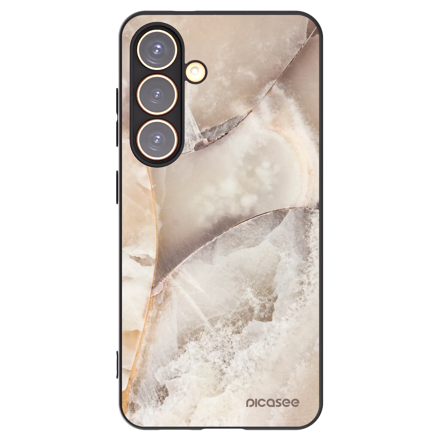Picasee silikónový čierny obal pre Samsung Galaxy S24 S921B 5G - Cream marble