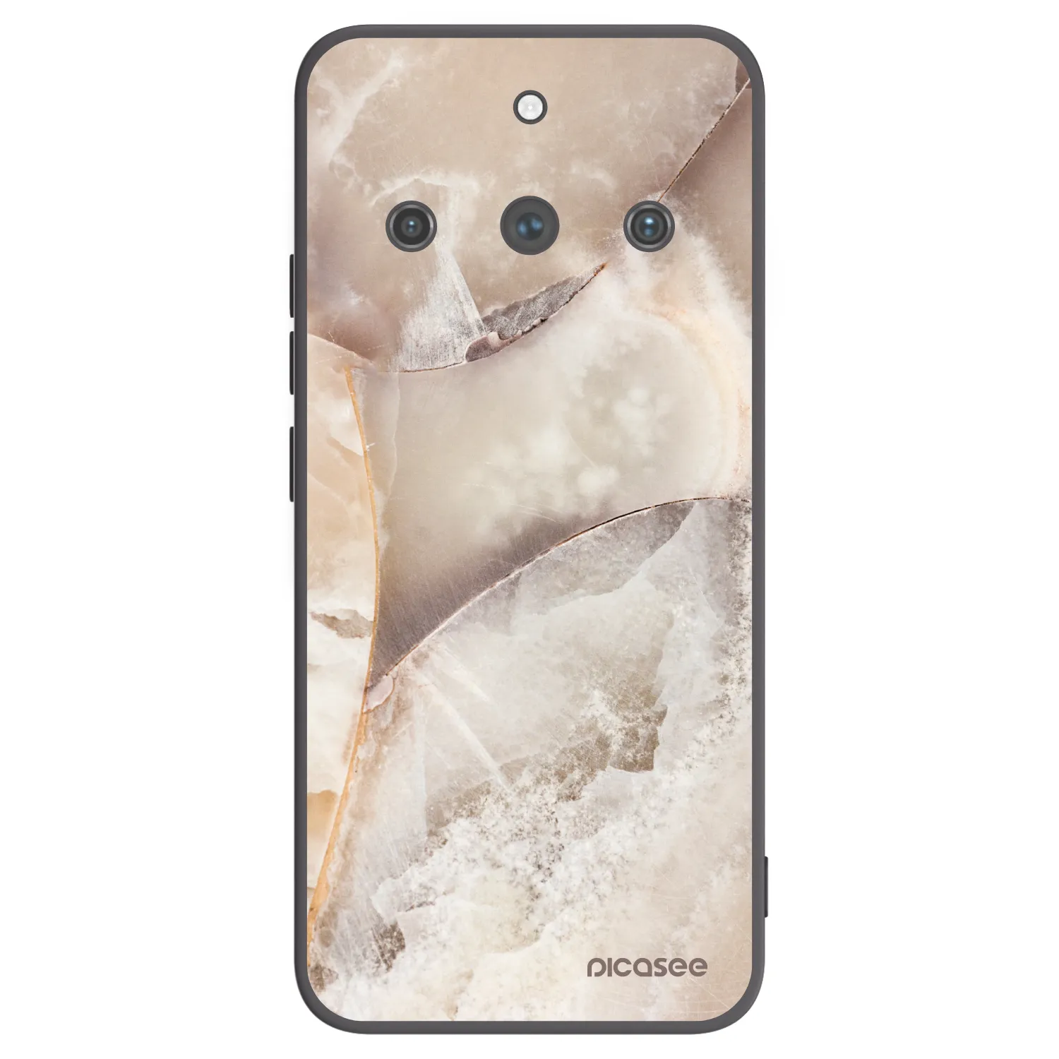 Picasee silikónový čierny obal pre Realme 11 Pro+ - Cream marble