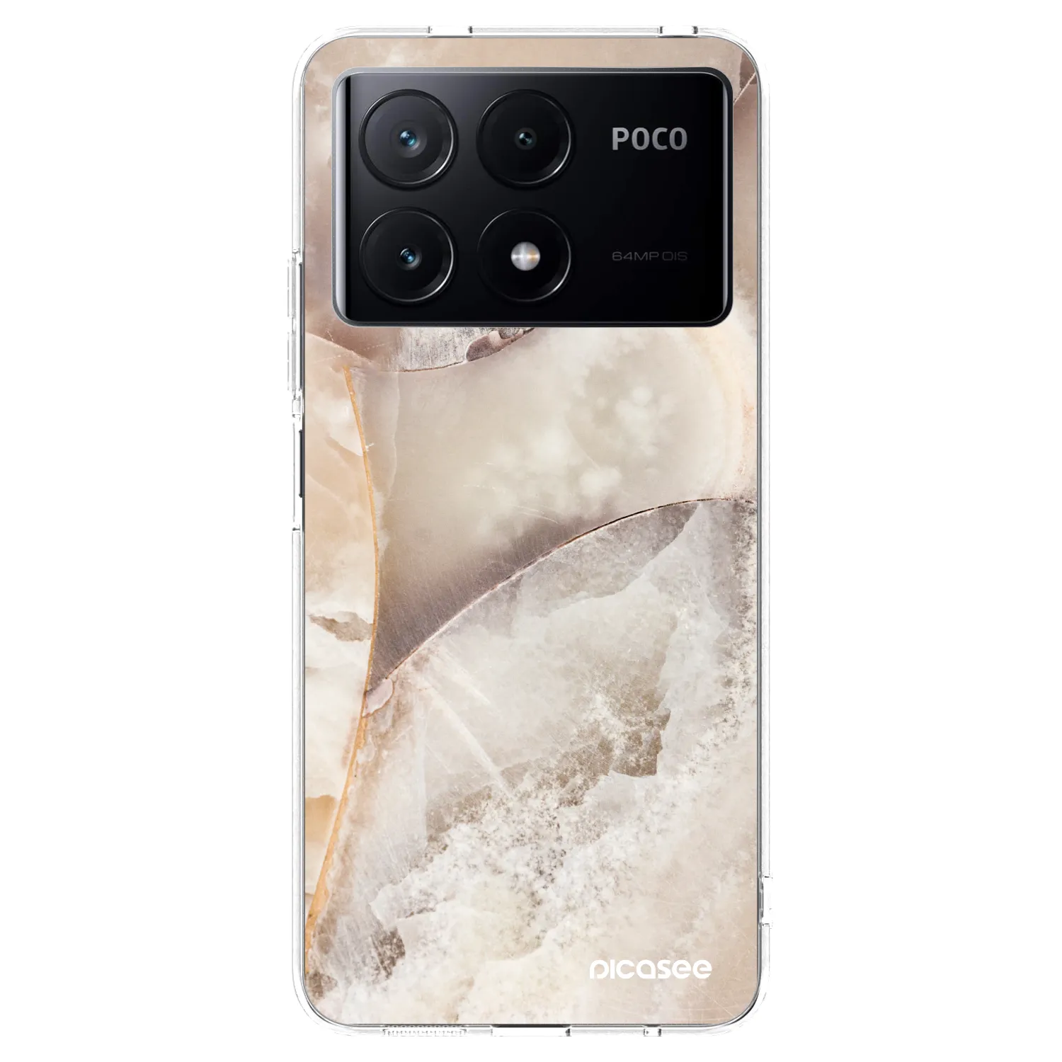 Picasee silikónový prehľadný obal pre Xiaomi Poco X6 Pro - Cream marble