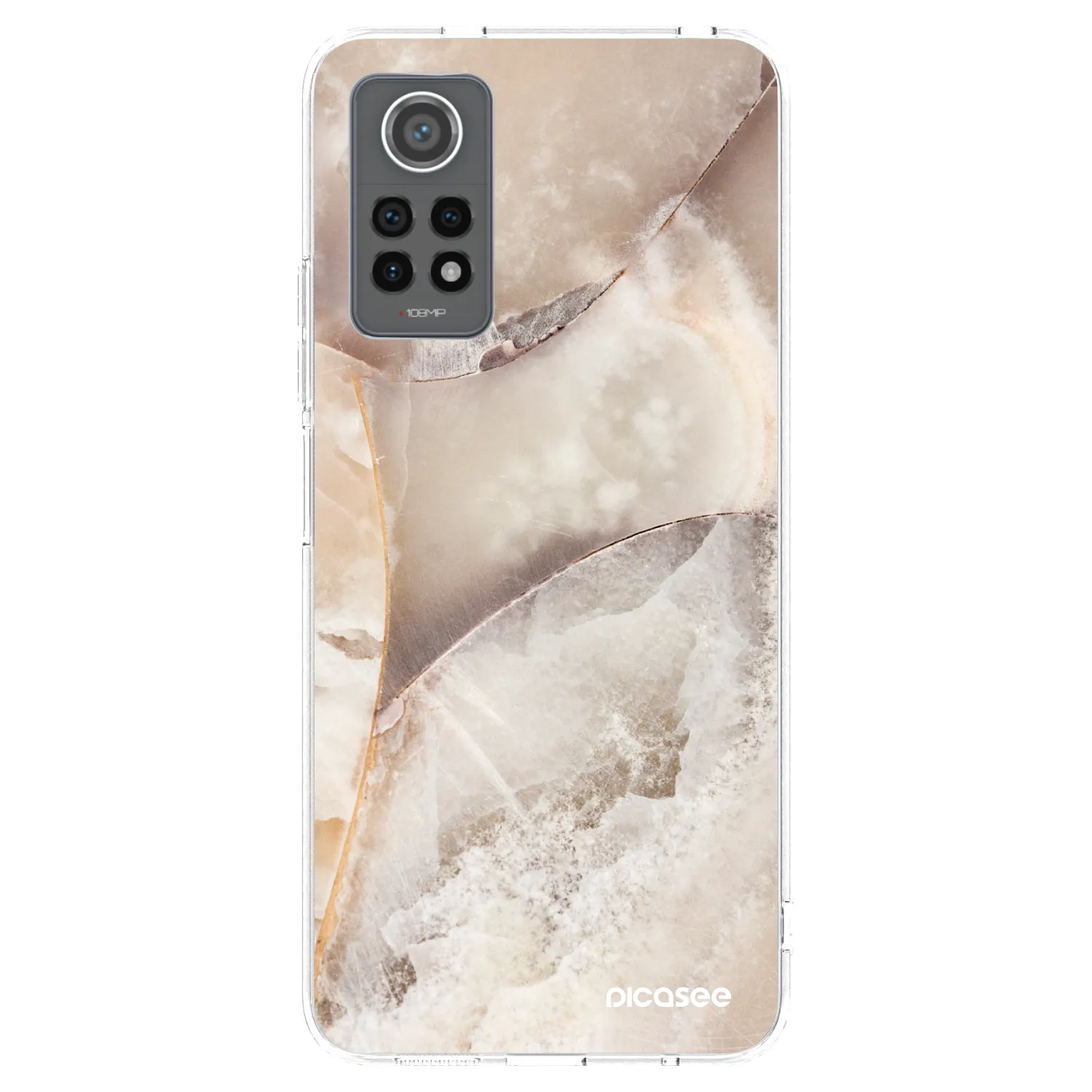 Picasee silikónový prehľadný obal pre Xiaomi Redmi Note 12 Pro 4G - Cream marble
