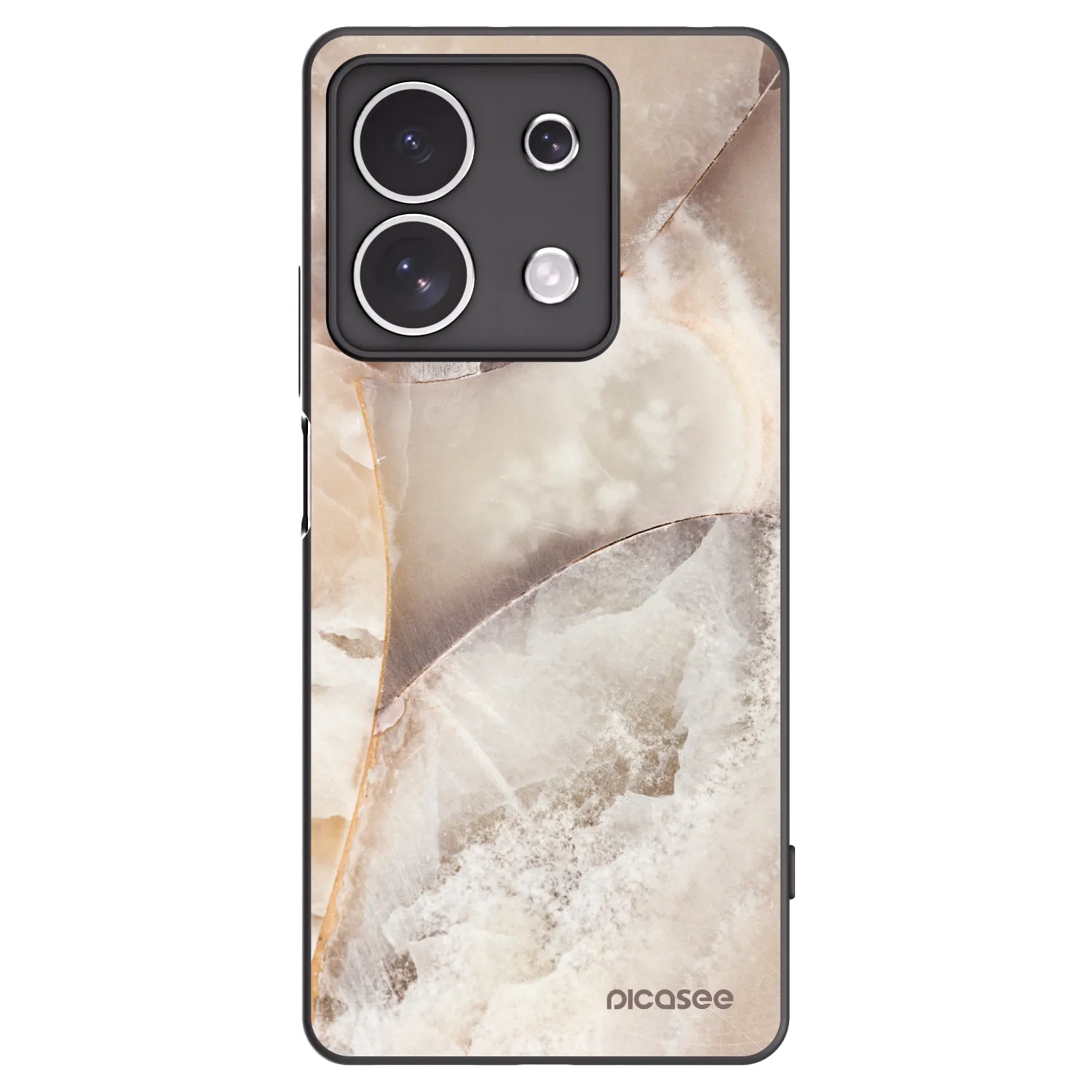 Picasee silikónový čierny obal pre Xiaomi Redmi Note 13 4G - Cream marble