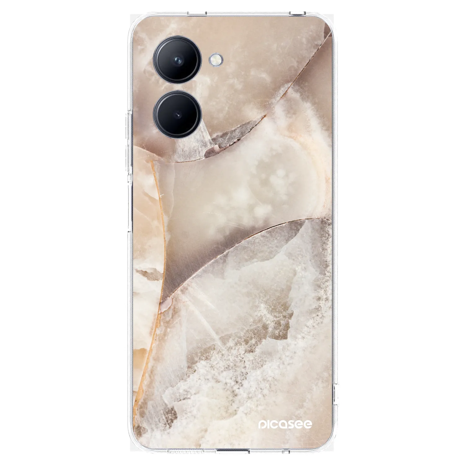 Picasee silikónový prehľadný obal pre Realme C33 (2023) - Cream marble