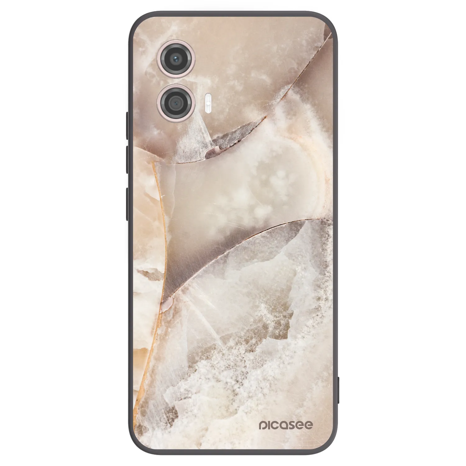 Picasee silikónový čierny obal pre Motorola Moto G53 5G - Cream marble