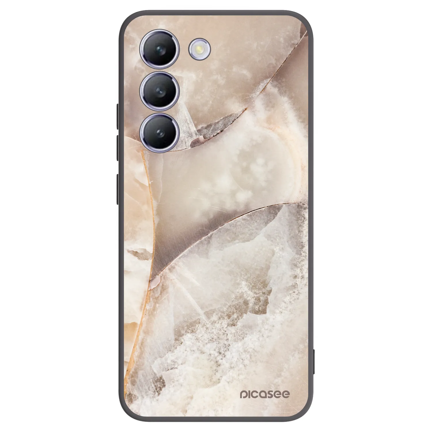 Picasee silikónový čierny obal pre Vivo V40 SE 5G - Cream marble