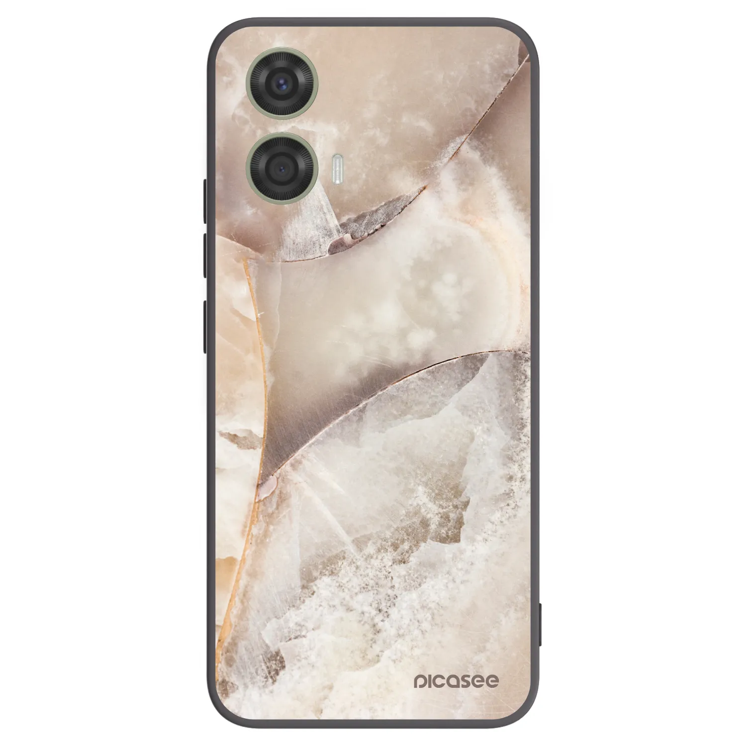 Picasee silikónový čierny obal pre Motorola Moto G24 - Cream marble