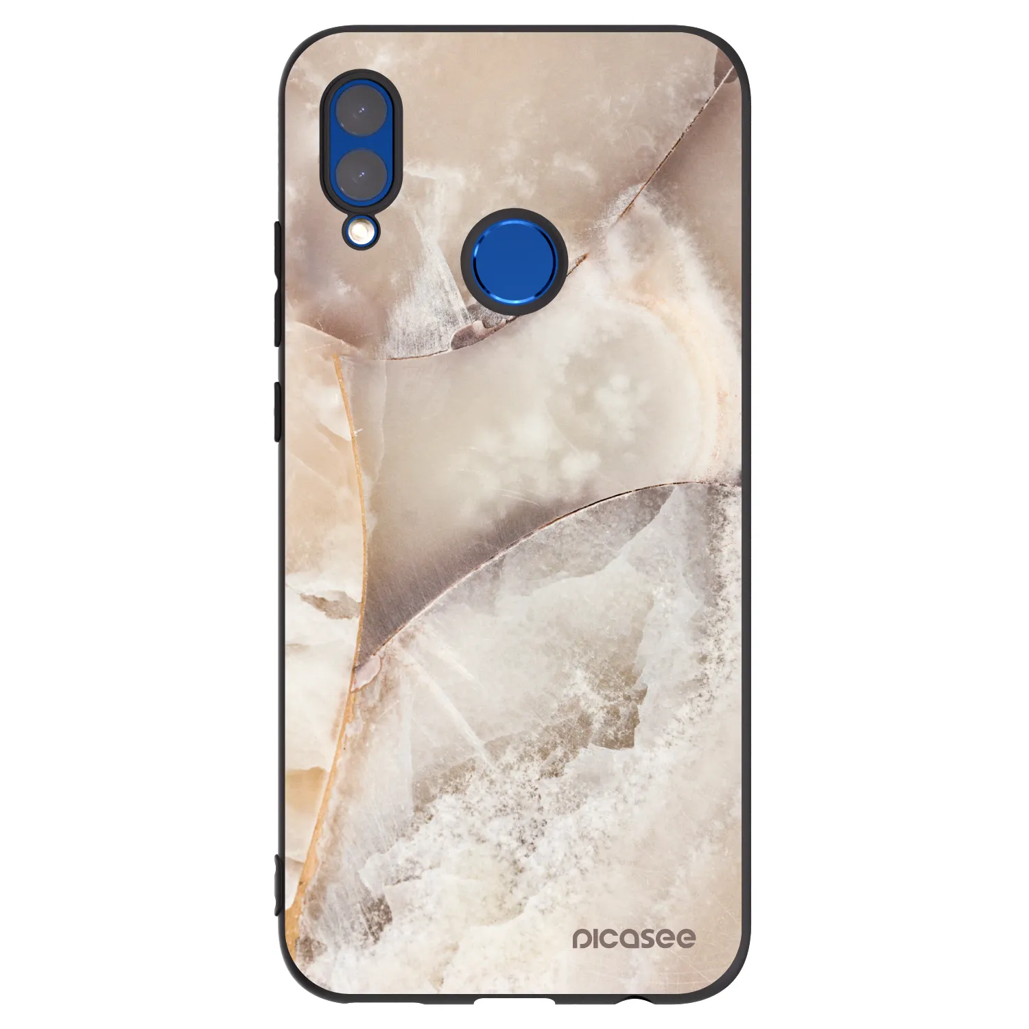 Picasee silikónový čierny obal pre Huawei P Smart 2019 - Cream marble