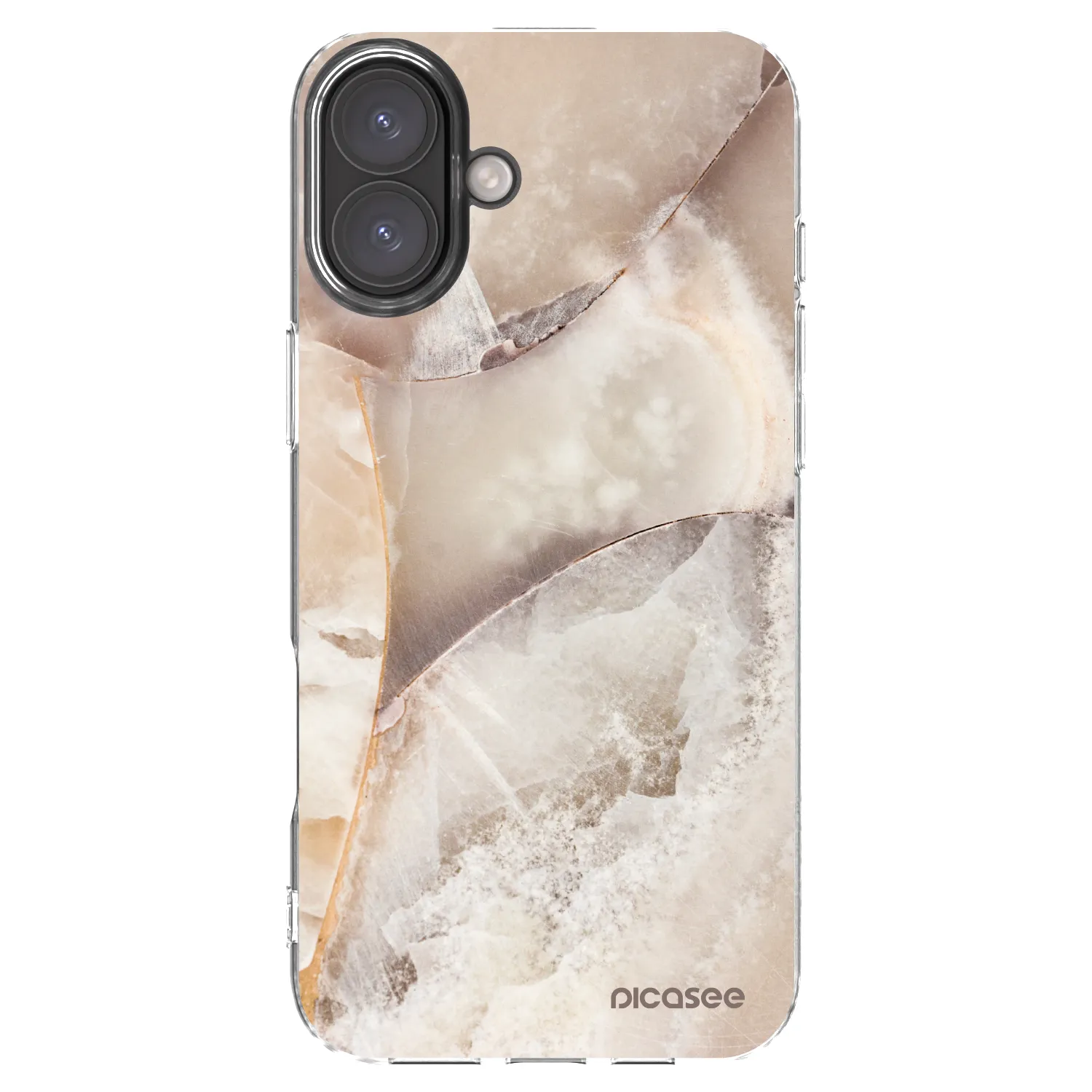 Picasee silikónový prehľadný obal pre Apple iPhone 16 Plus - Cream marble