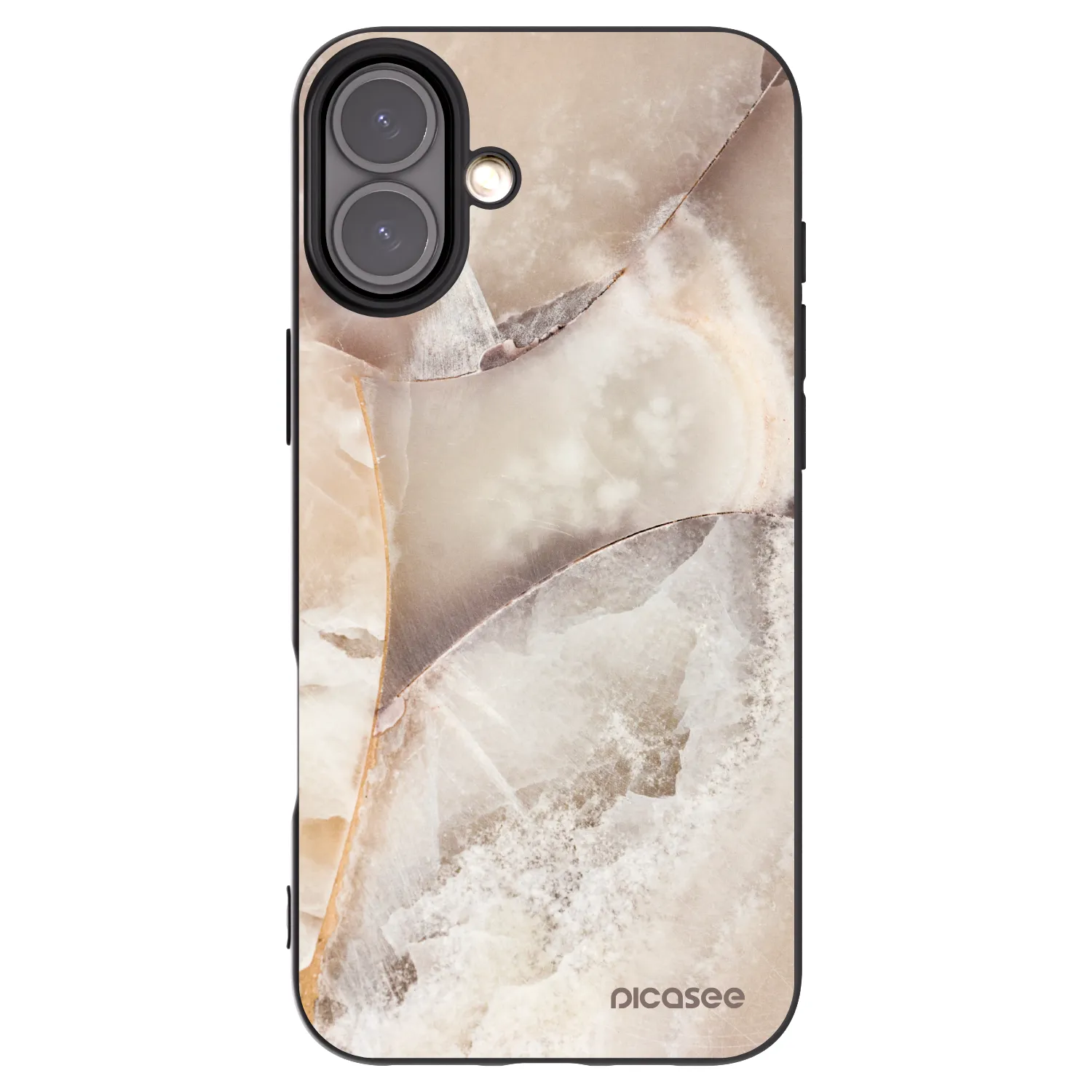 Picasee silikónový čierny obal pre Apple iPhone 16 Plus - Cream marble