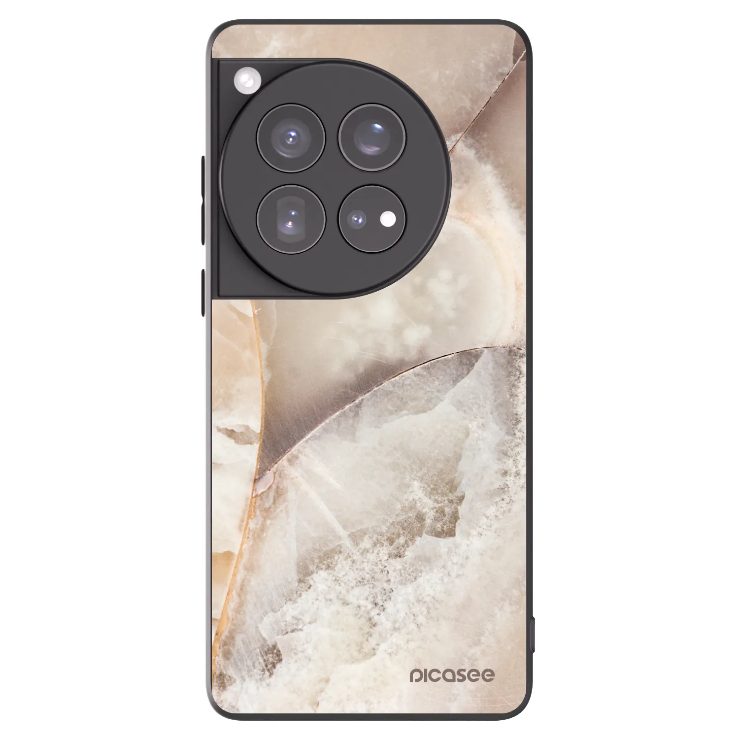Picasee silikónový čierny obal pre OnePlus 12 5G - Cream marble