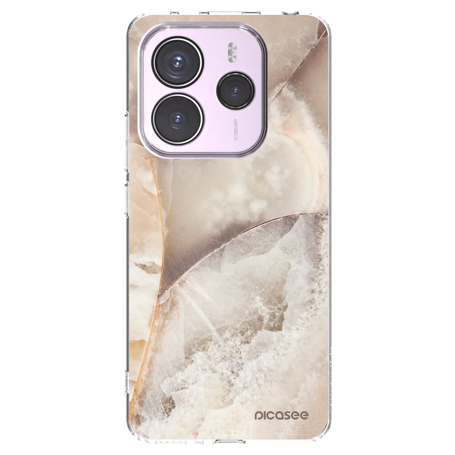 Silikónový prehľadný obal pre Xiaomi Redmi Note 14 5G - Cream marble