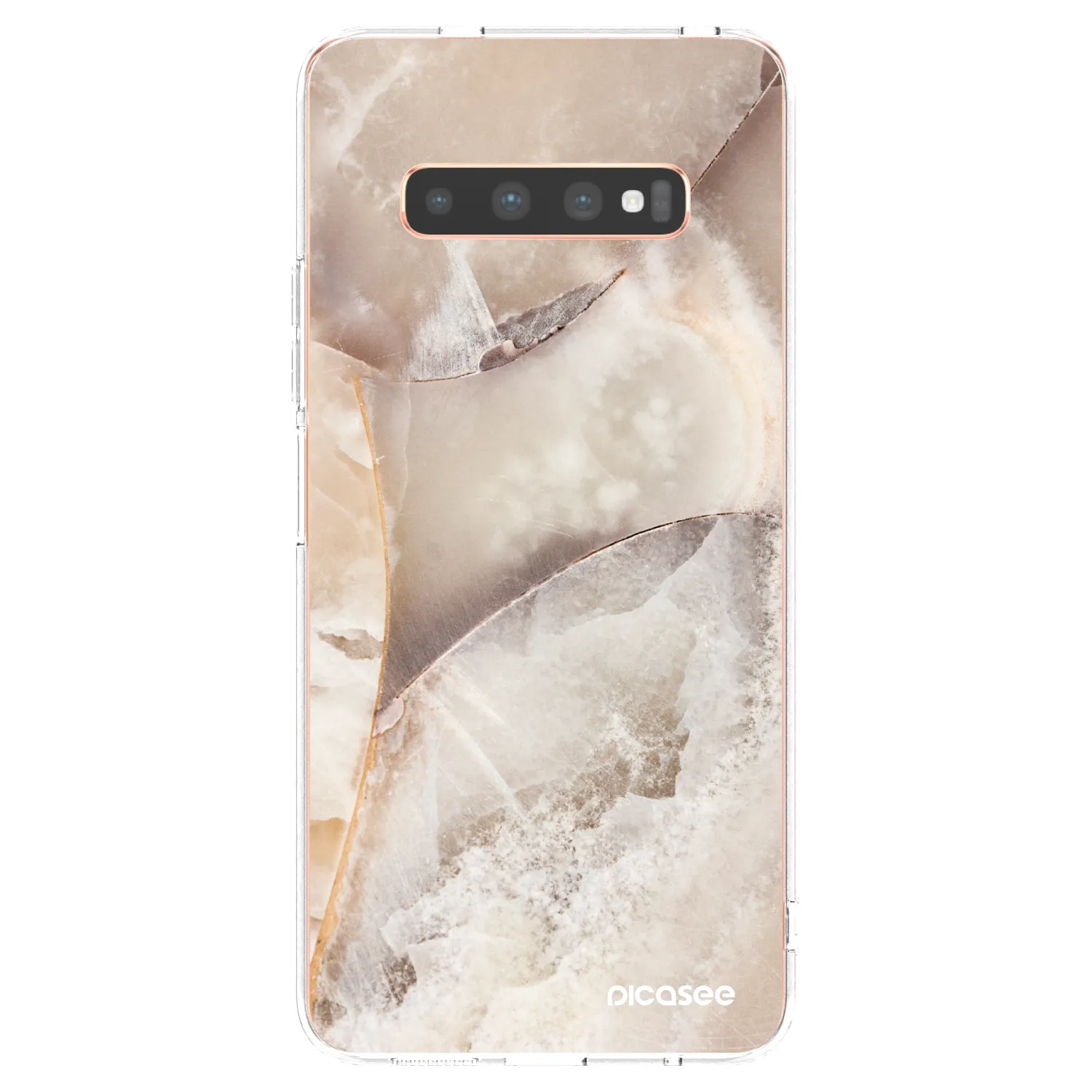 Picasee silikónový prehľadný obal pre Samsung Galaxy S10 Plus G975 - Cream marble