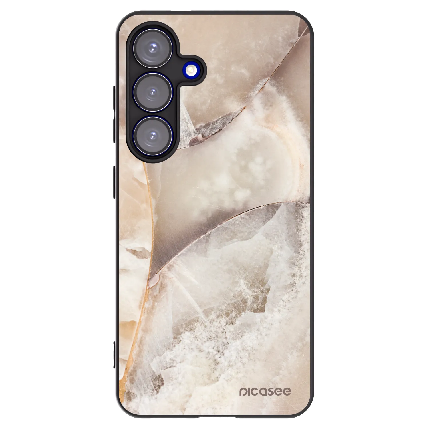 Picasee silikónový čierny obal pre Samsung Galaxy S25 5G - Cream marble