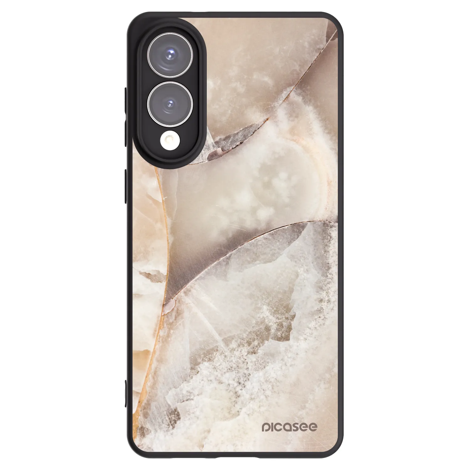 Silikónový čierny obal pre Samsung Galaxy S25 Edge 5G - Cream marble