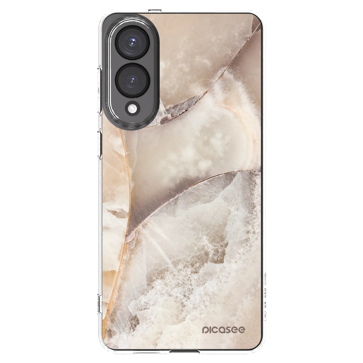 Silikónový prehľadný obal pre Samsung Galaxy S25 Edge 5G - Cream marble