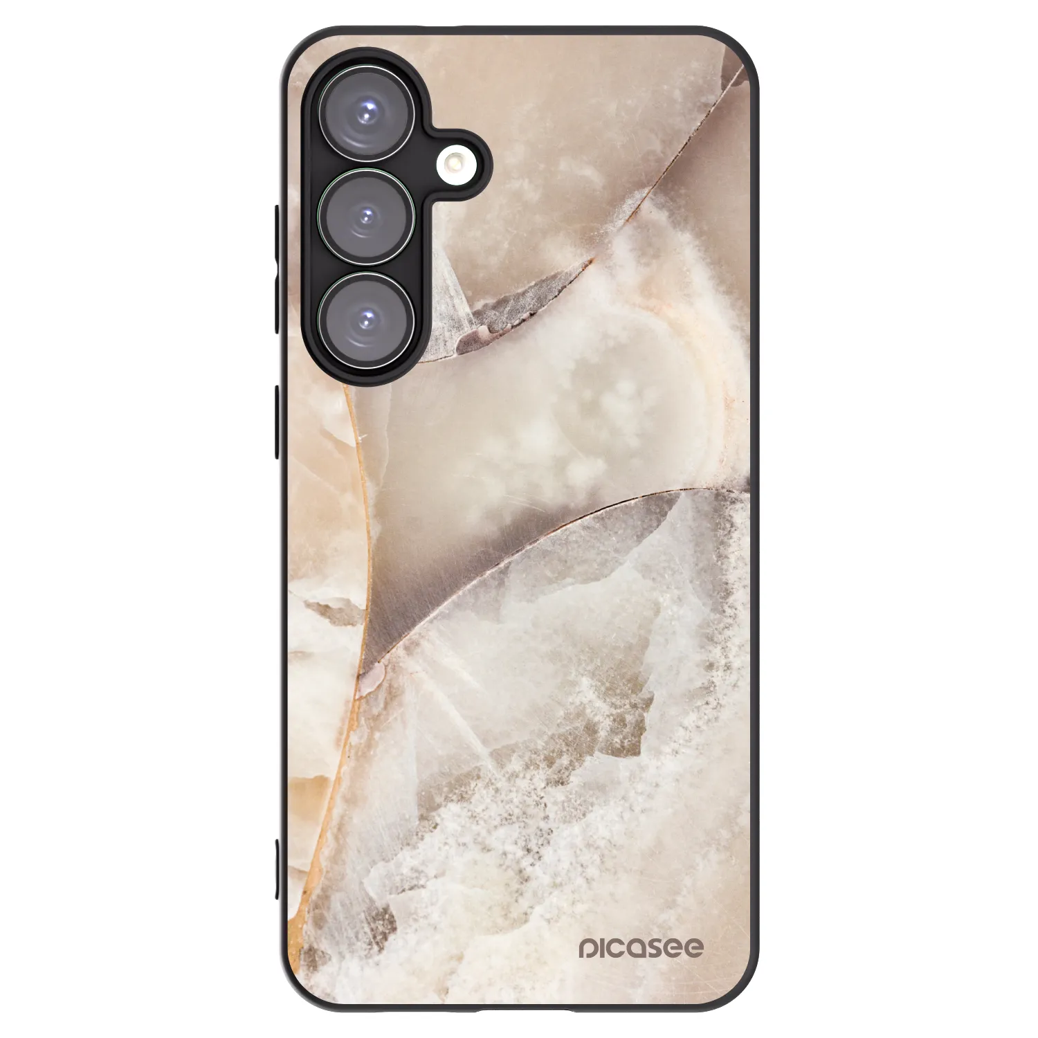 Picasee silikónový čierny obal pre Samsung Galaxy S25+ 5G - Cream marble