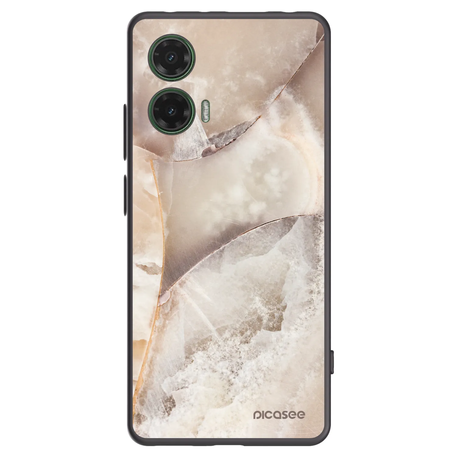 Picasee silikónový čierny obal pre Motorola Moto G35 5G - Cream marble