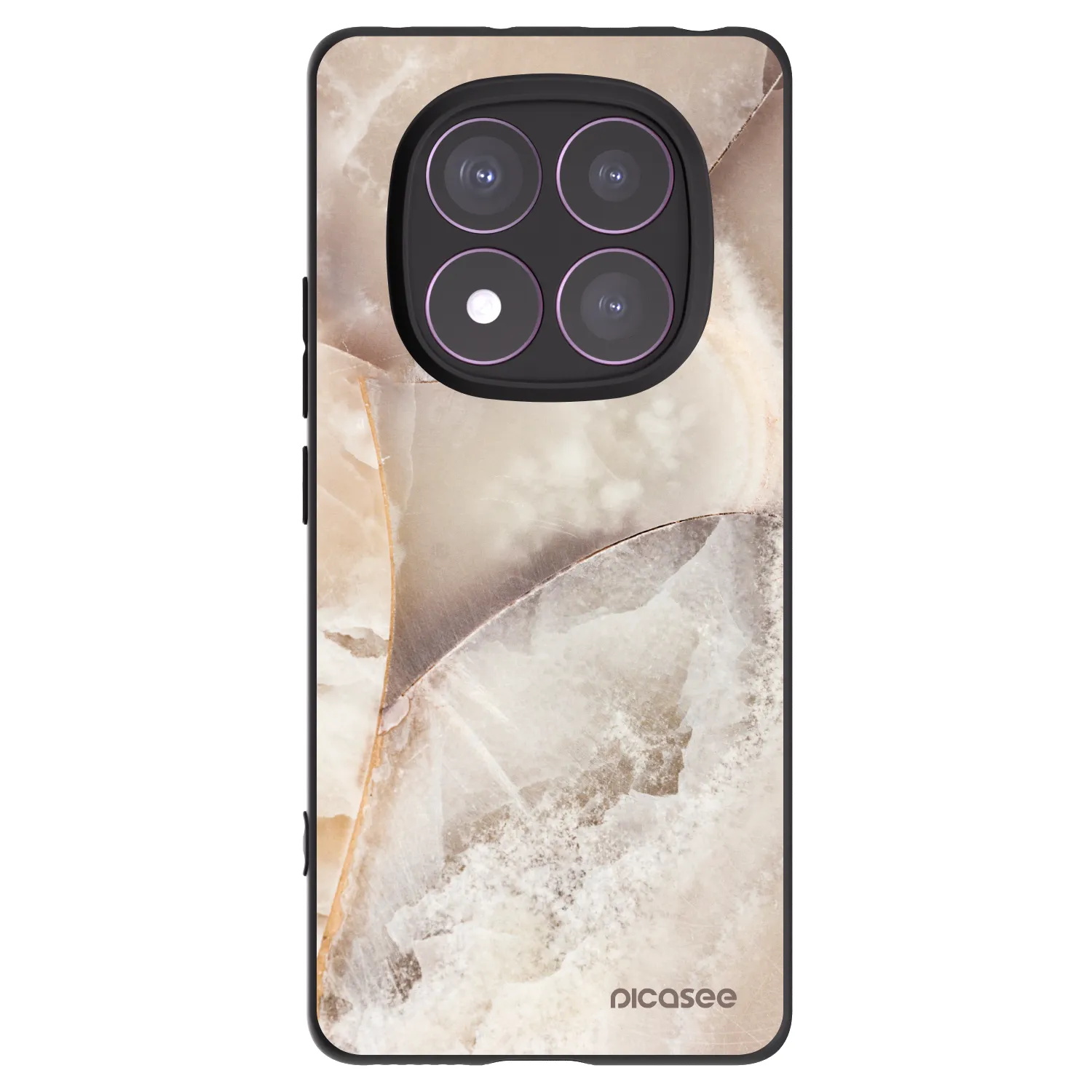 Silikónový čierny obal pre Xiaomi Redmi Note 14 Pro 4G - Cream marble