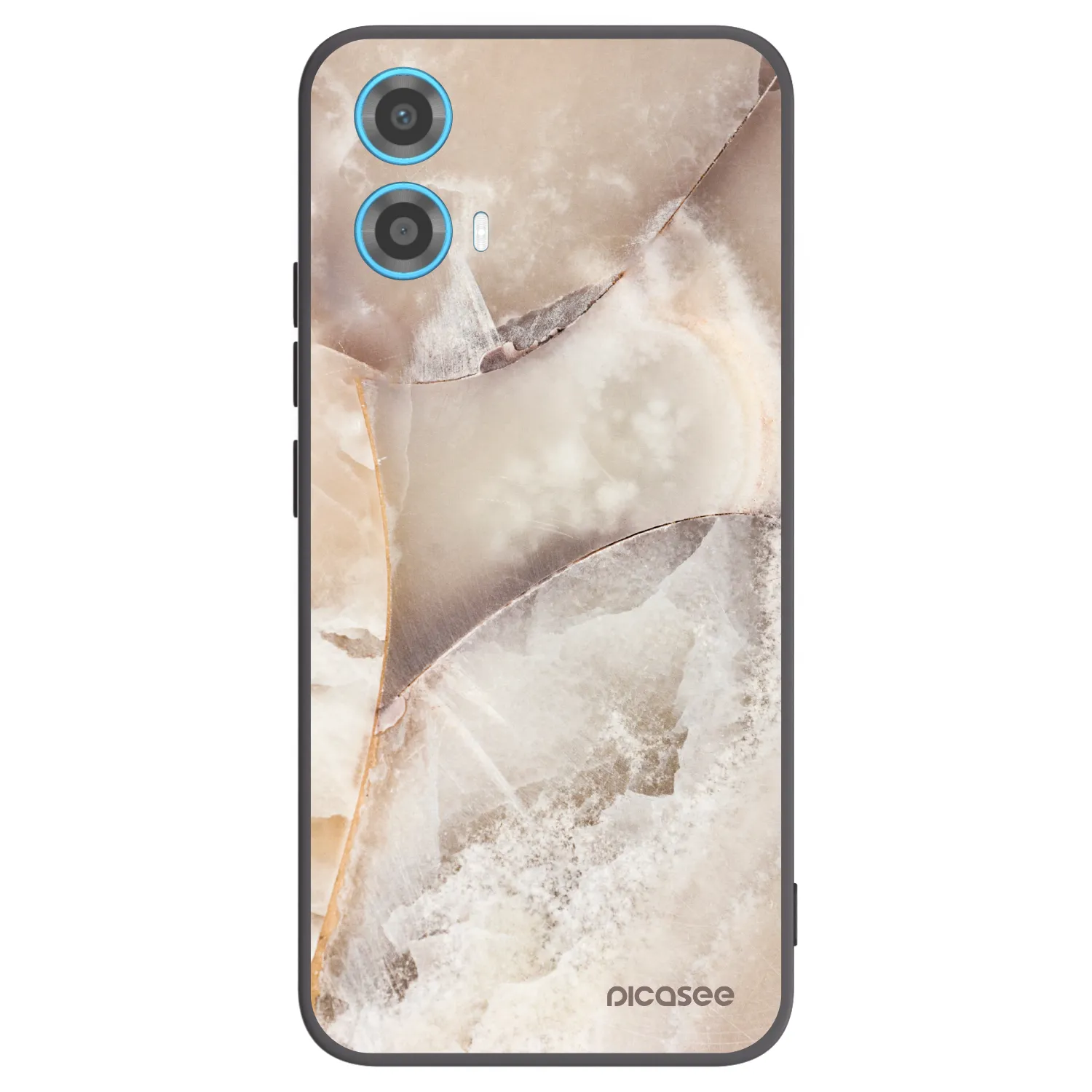 Silikónový čierny obal pre Motorola Moto G34 5G - Cream marble