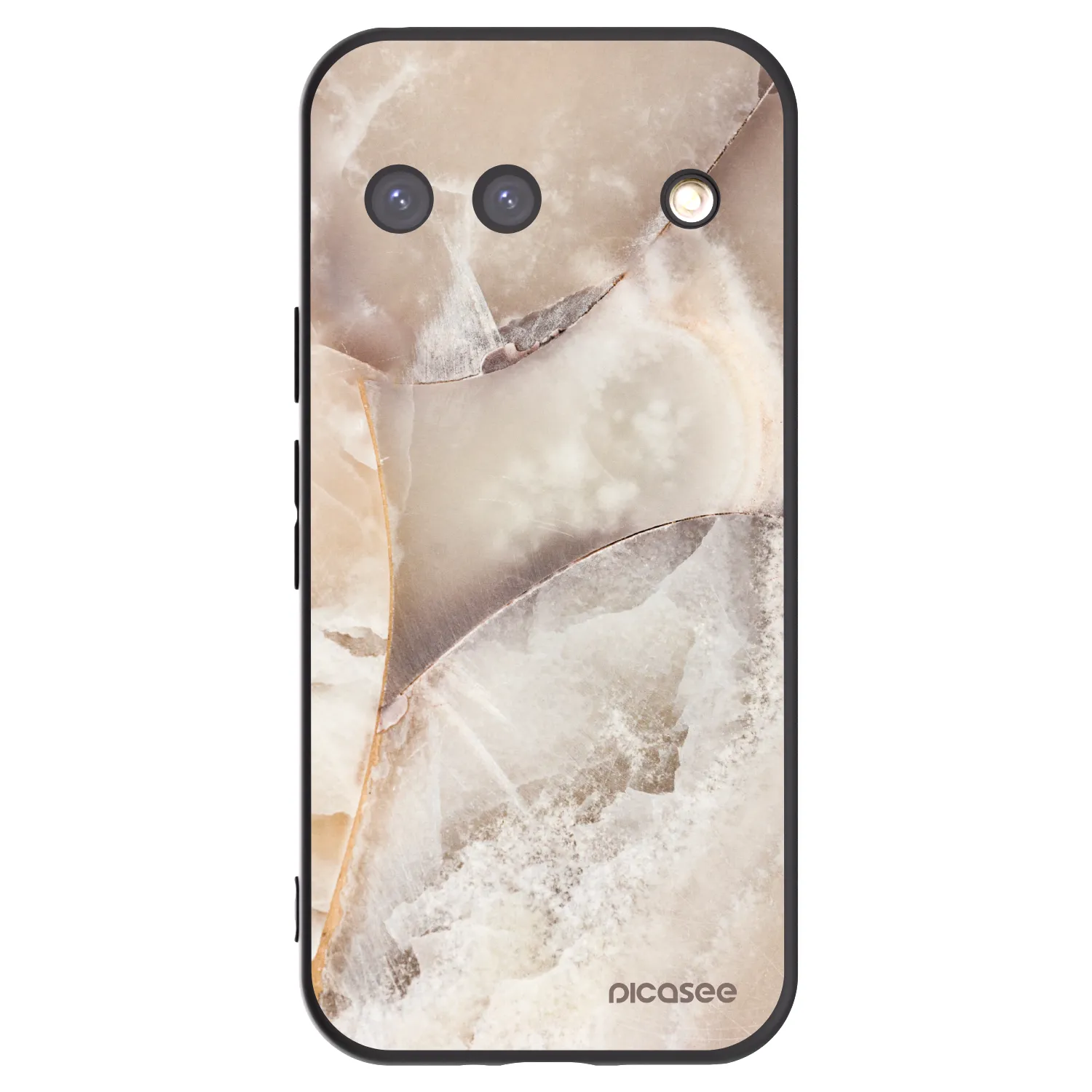 Picasee silikónový čierny obal pre Google Pixel 9 - Cream marble