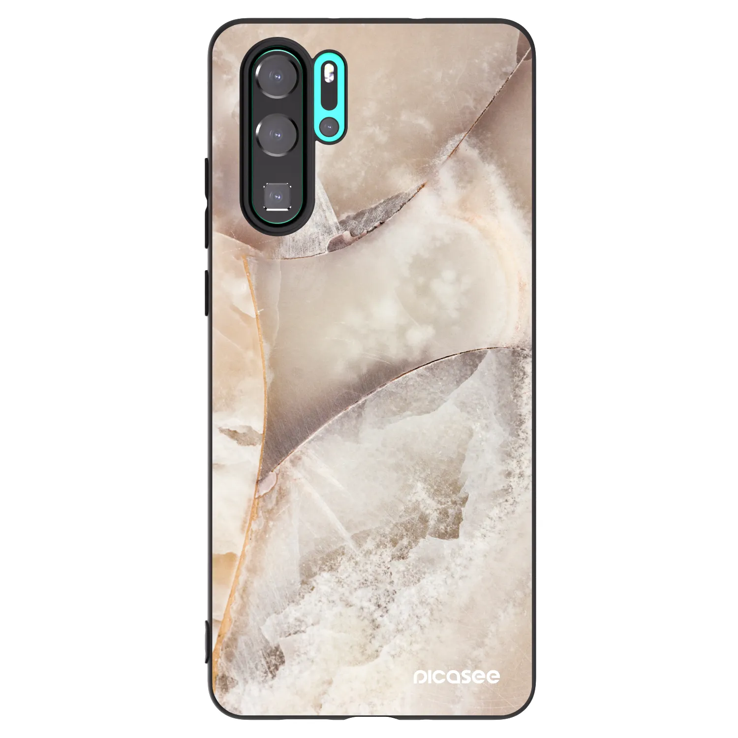 Picasee silikónový čierny obal pre Huawei P30 Pro - Cream marble