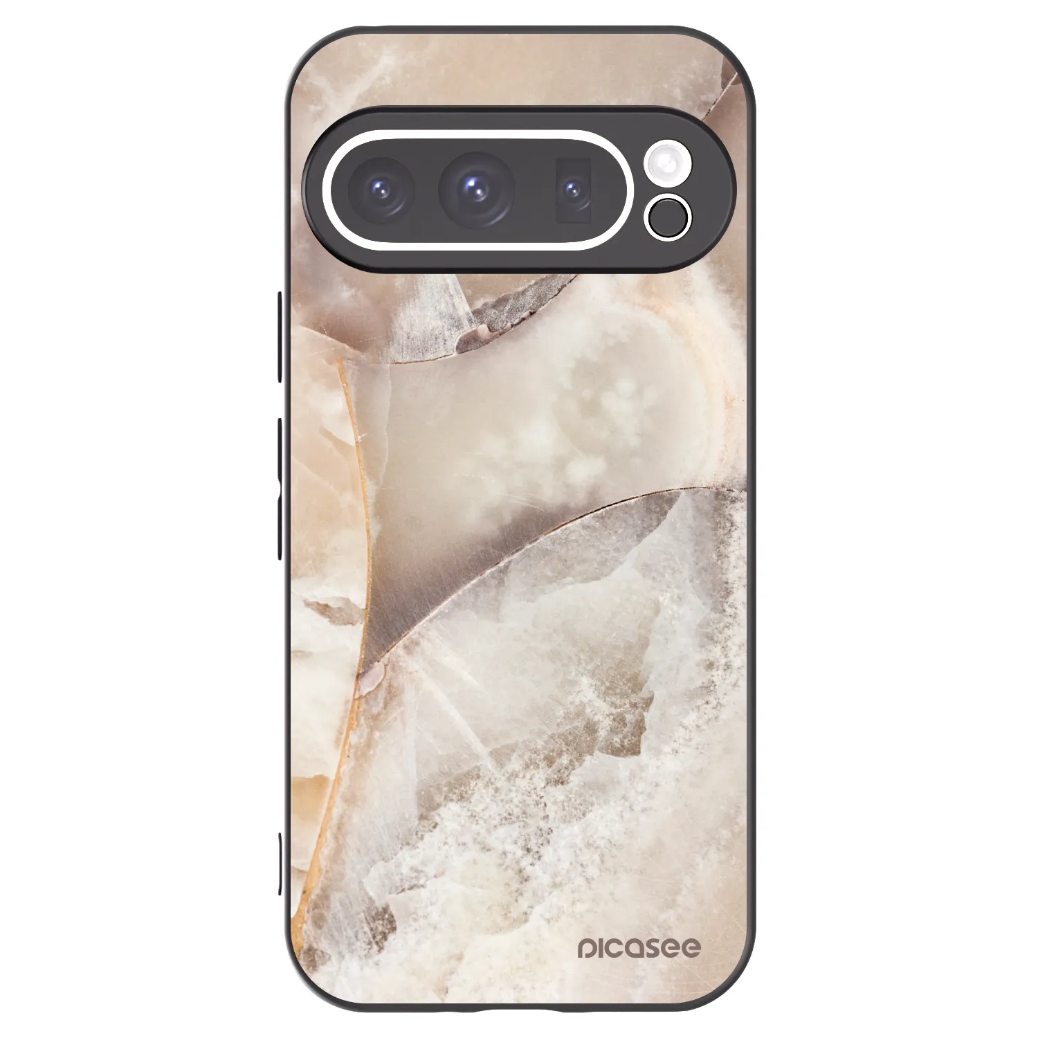 Silikónový čierny obal pre Google Pixel 9 Pro - Cream marble